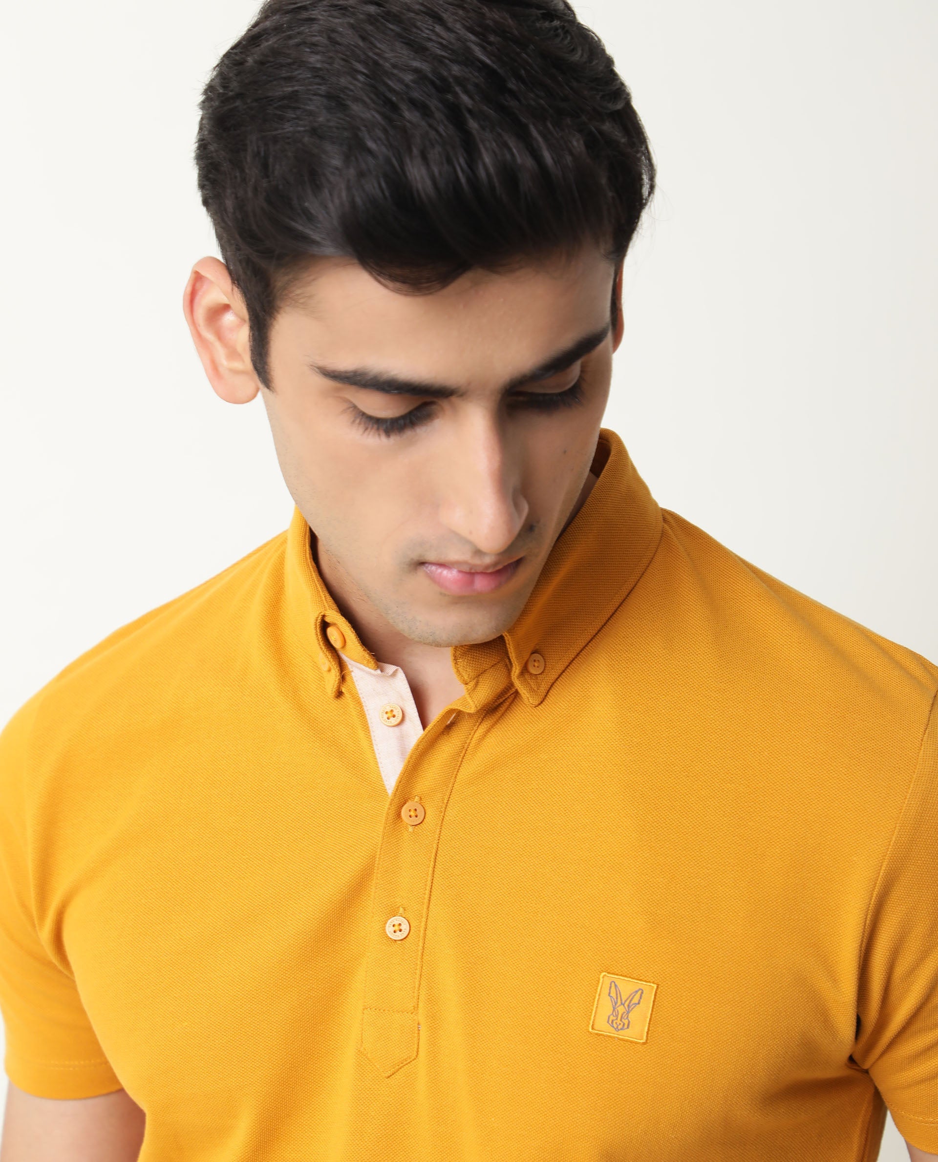 Mens mustard 2024 polo neck