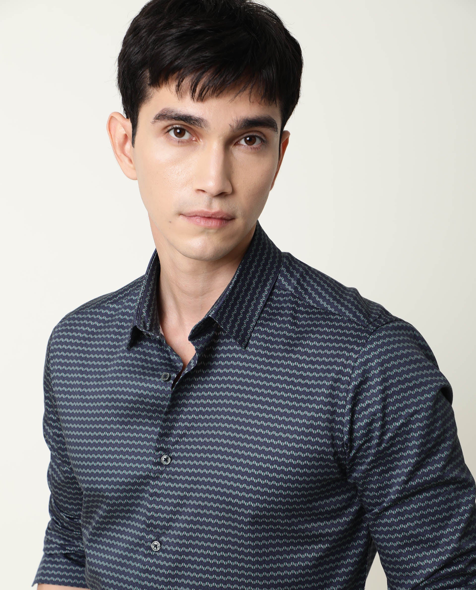 Rare Rabbit Mens Millyy Green Cotton Fabric Full Sleeves Regular Fit Shirt