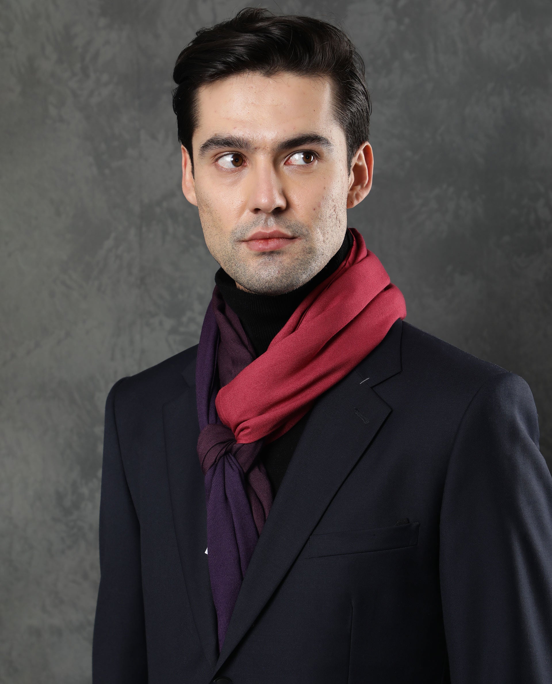 Rare Rabbit Men's Breom Purple Ombre Scarf