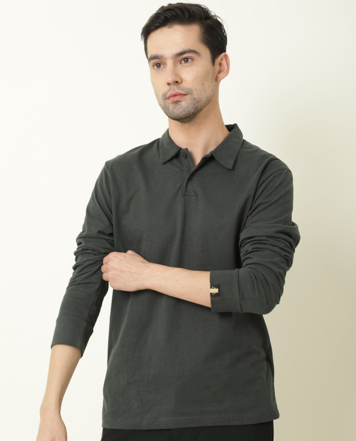 RARE RABBIT FEEL PRIMARY GREEN POLO COTTON FABRIC SHORT SLEEVE HOODED SLIM FIT