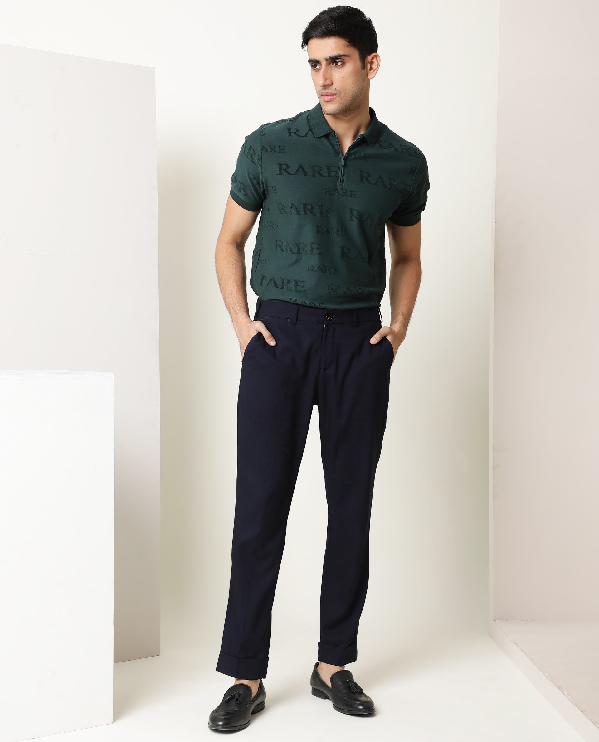 Green polo black discount pants