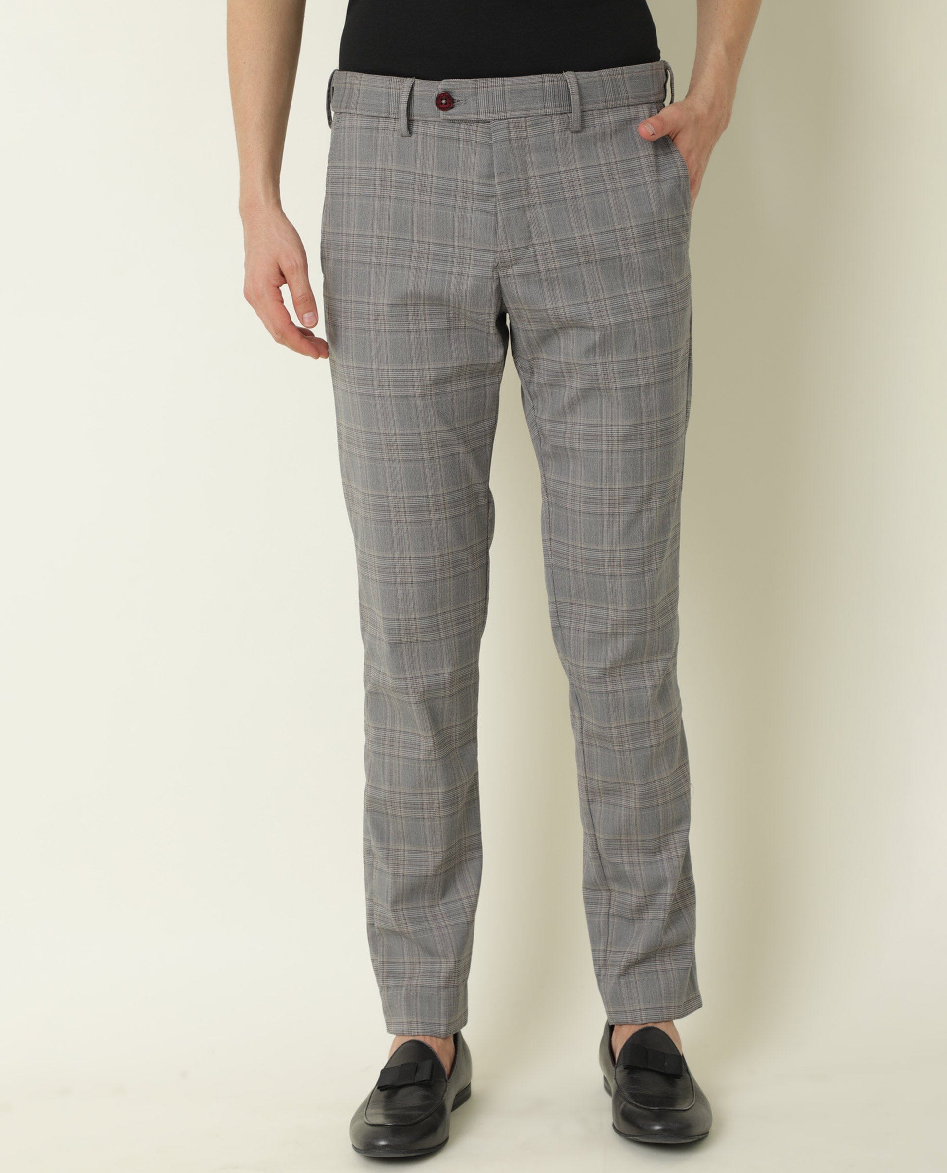 Highgrove Woven in Italy Slim Fit Grey Check Trousers – tmlewinuk