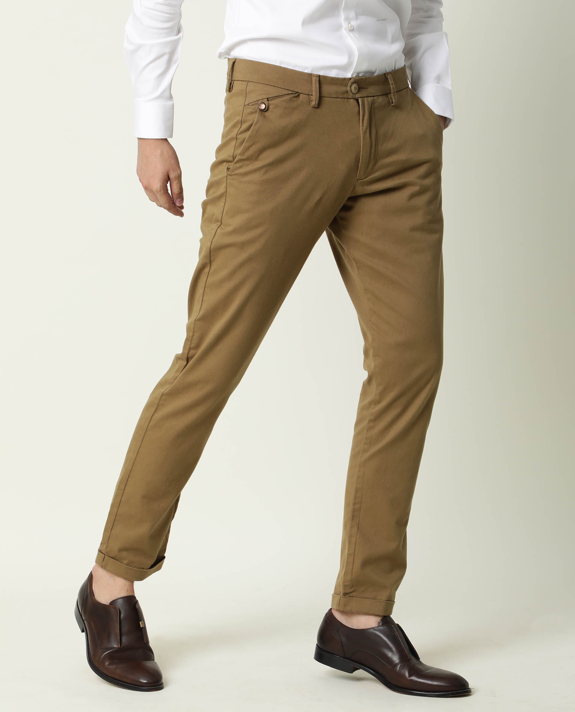 Buy Reserved women regular fit solid pants dark brown Online | Brands For  Less