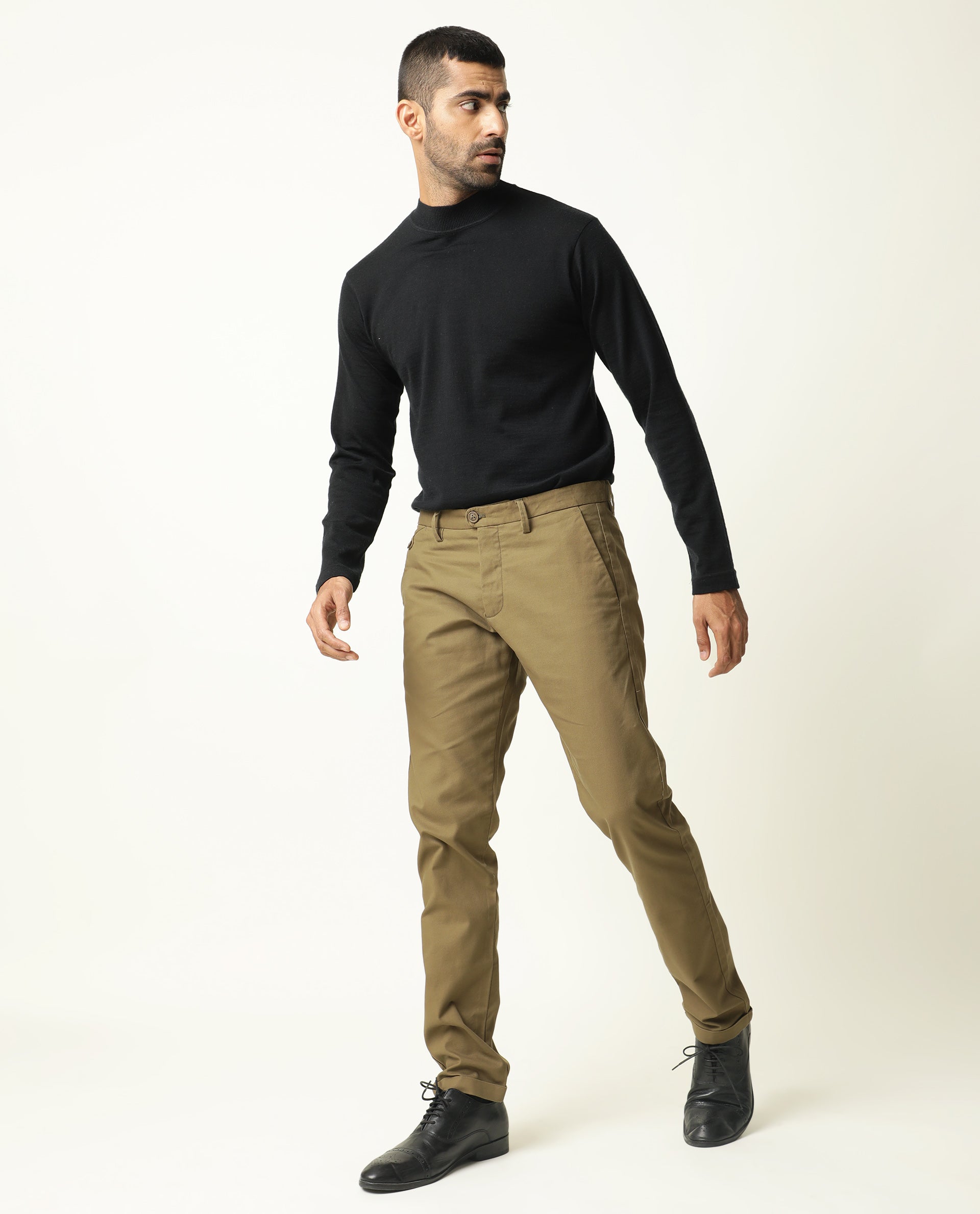Buy JadeBlue Olive Green Cotton Slim Fit Trousers for Mens Online  Tata  CLiQ
