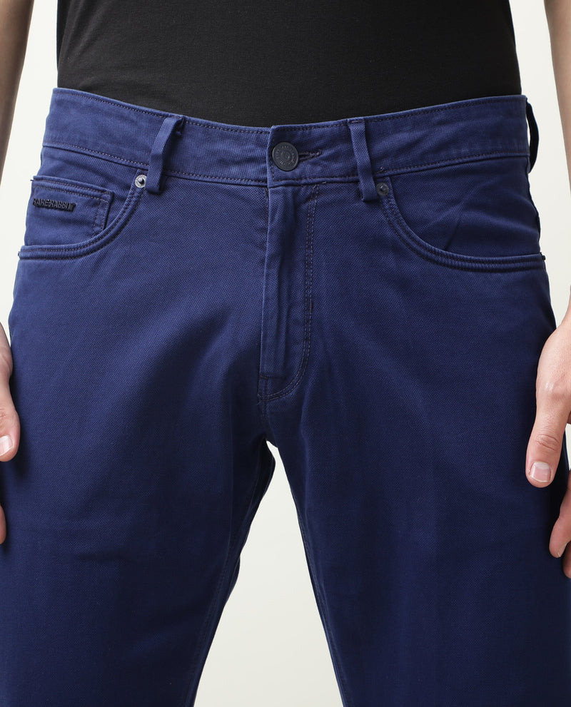 Buy Men Blue  Grey Slim Fit Checked Regular Trousers online  Looksgudin