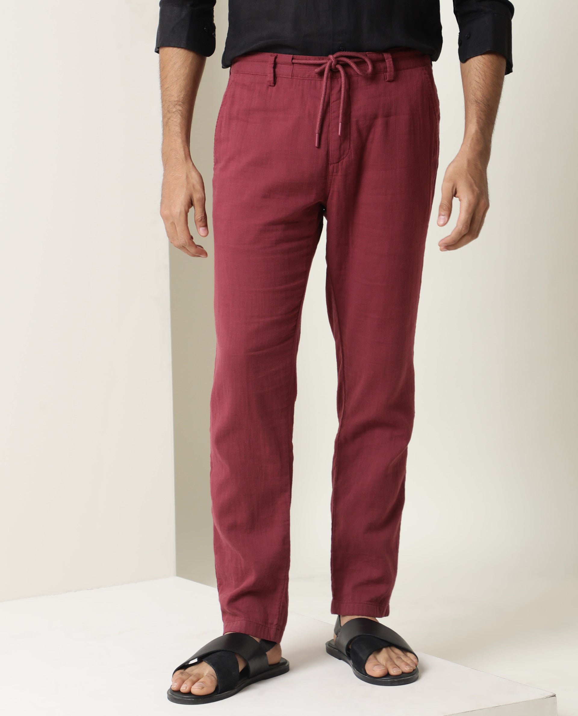 Buy Pastor Dark Red Men Pant Cotton for Best Price, Reviews, Free Shipping