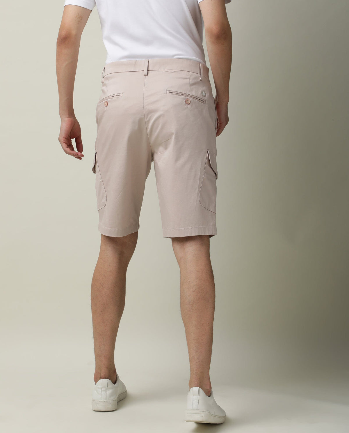 Rare Rabbit Mens Shows Pink Shorts Polycotton Fabric Slim Fit Mid Rise Waist Button & Zip Closure