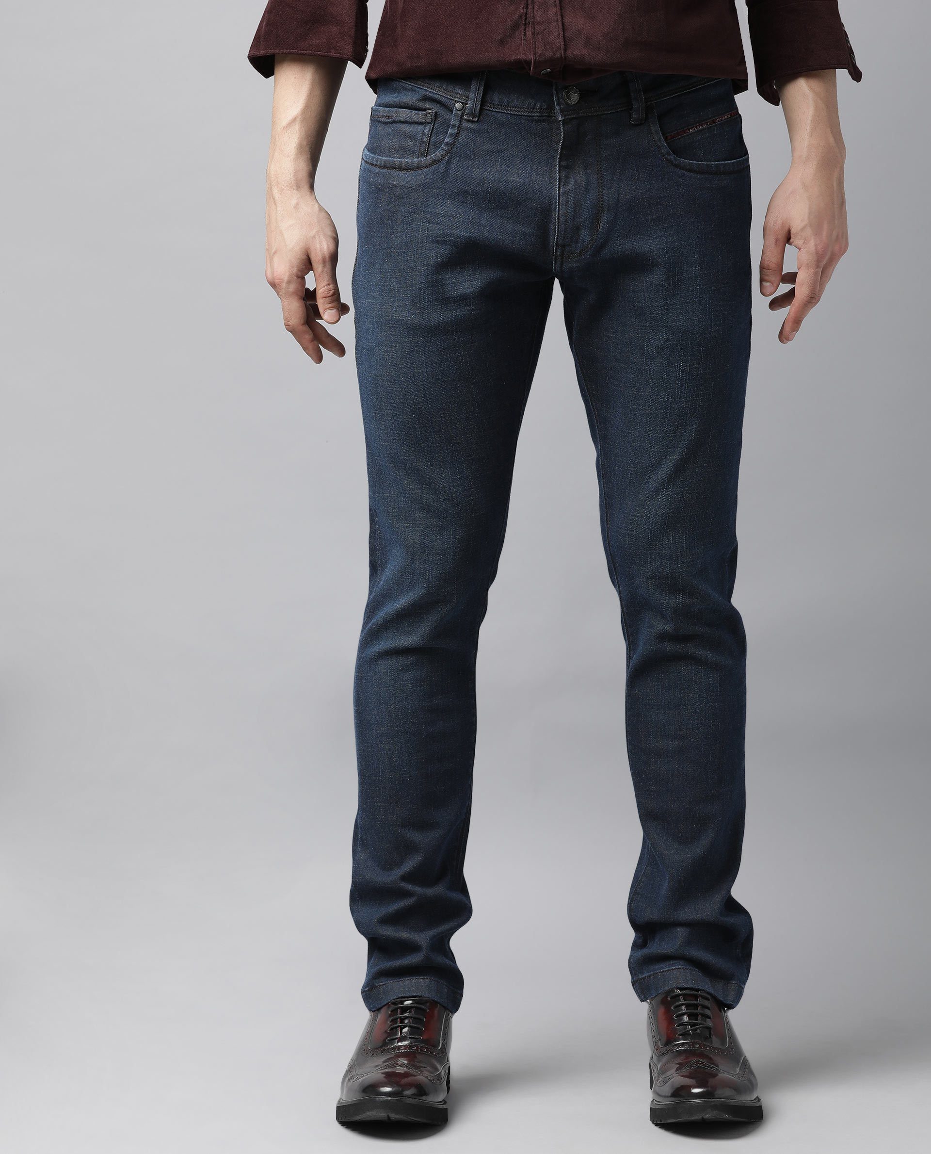 Jonas Comfort Fit Denim Navy Blue Jeans For Men
