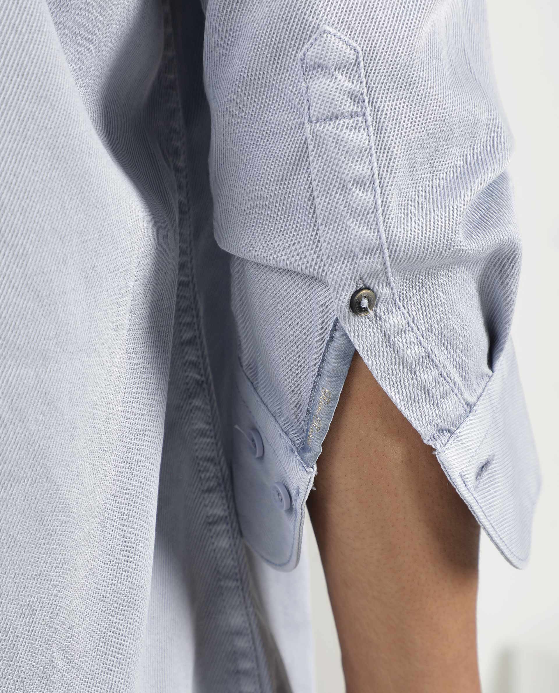 Rare Rabbit Men's Lyton Pastel Blue Cotton Fabric Full Sleeves Solid Twill Shirt