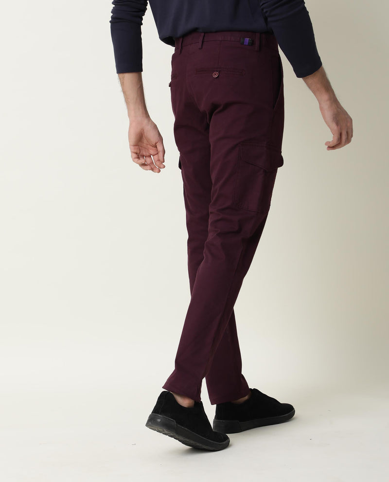burgundy cargo trousers