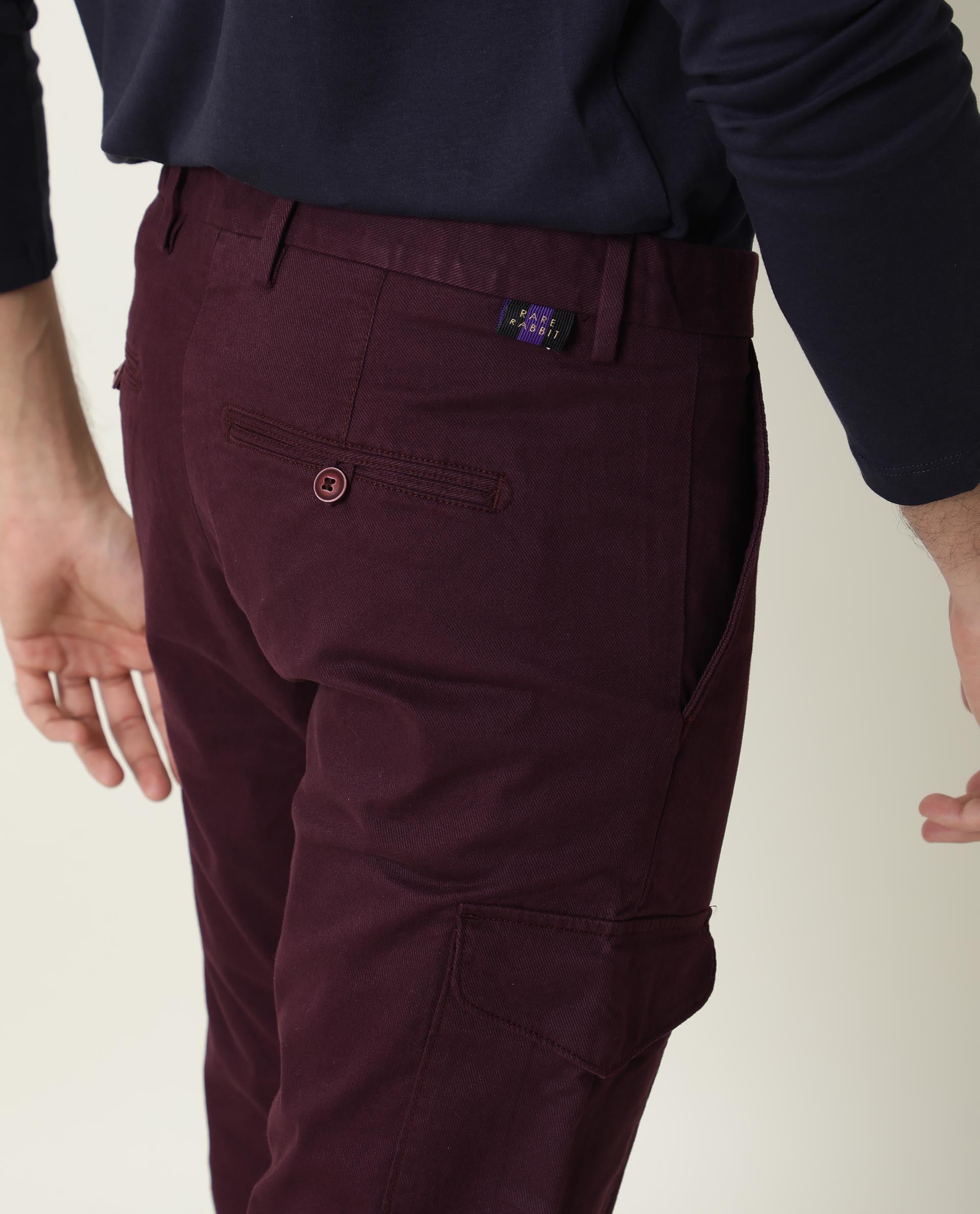 Cargo - burgundy trousers - ES collection : sale of Pants for men E...