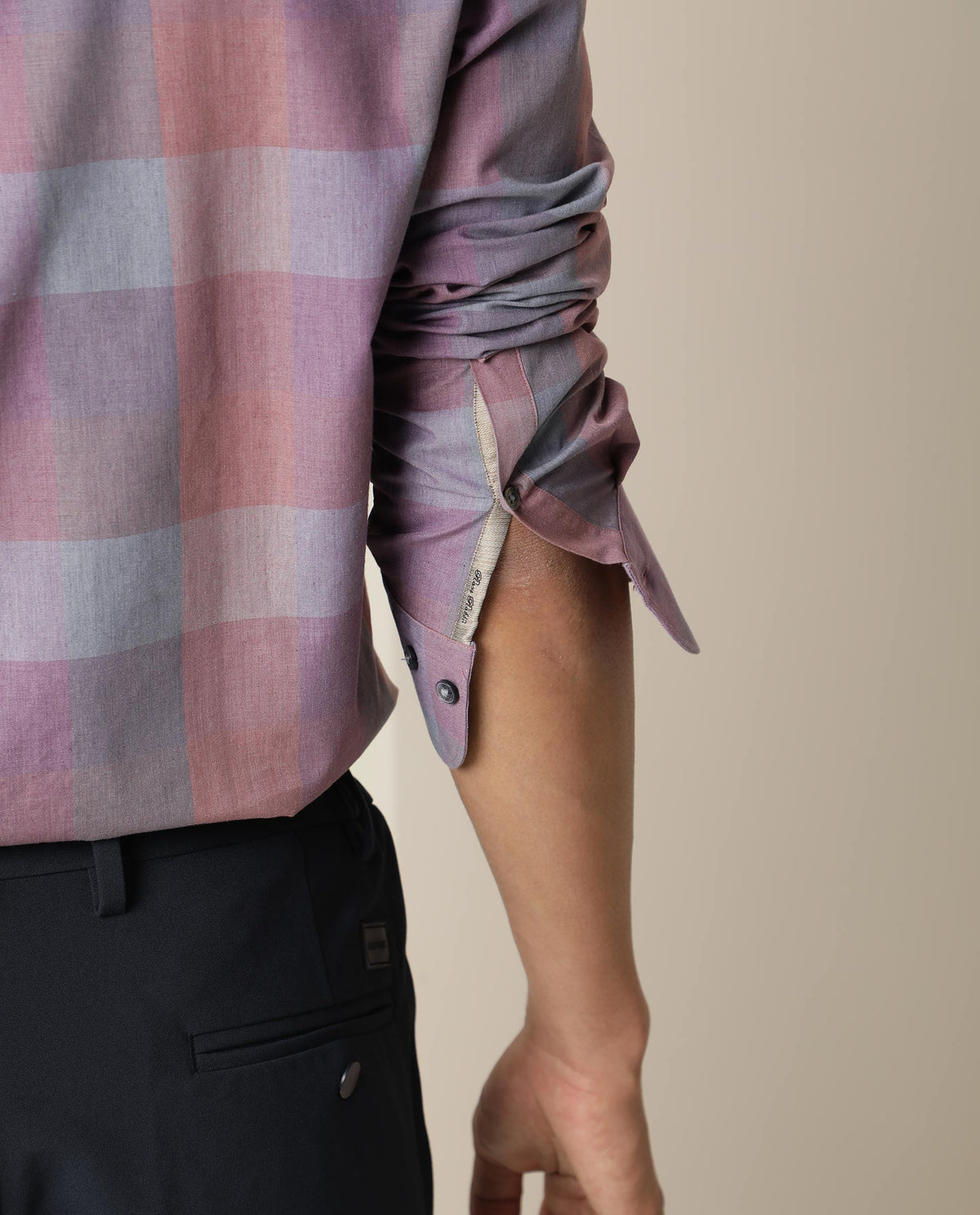 Rare Rabbit Men's Vasco Pink Cotton Fabric Full Sleeves Checks Print Shirt