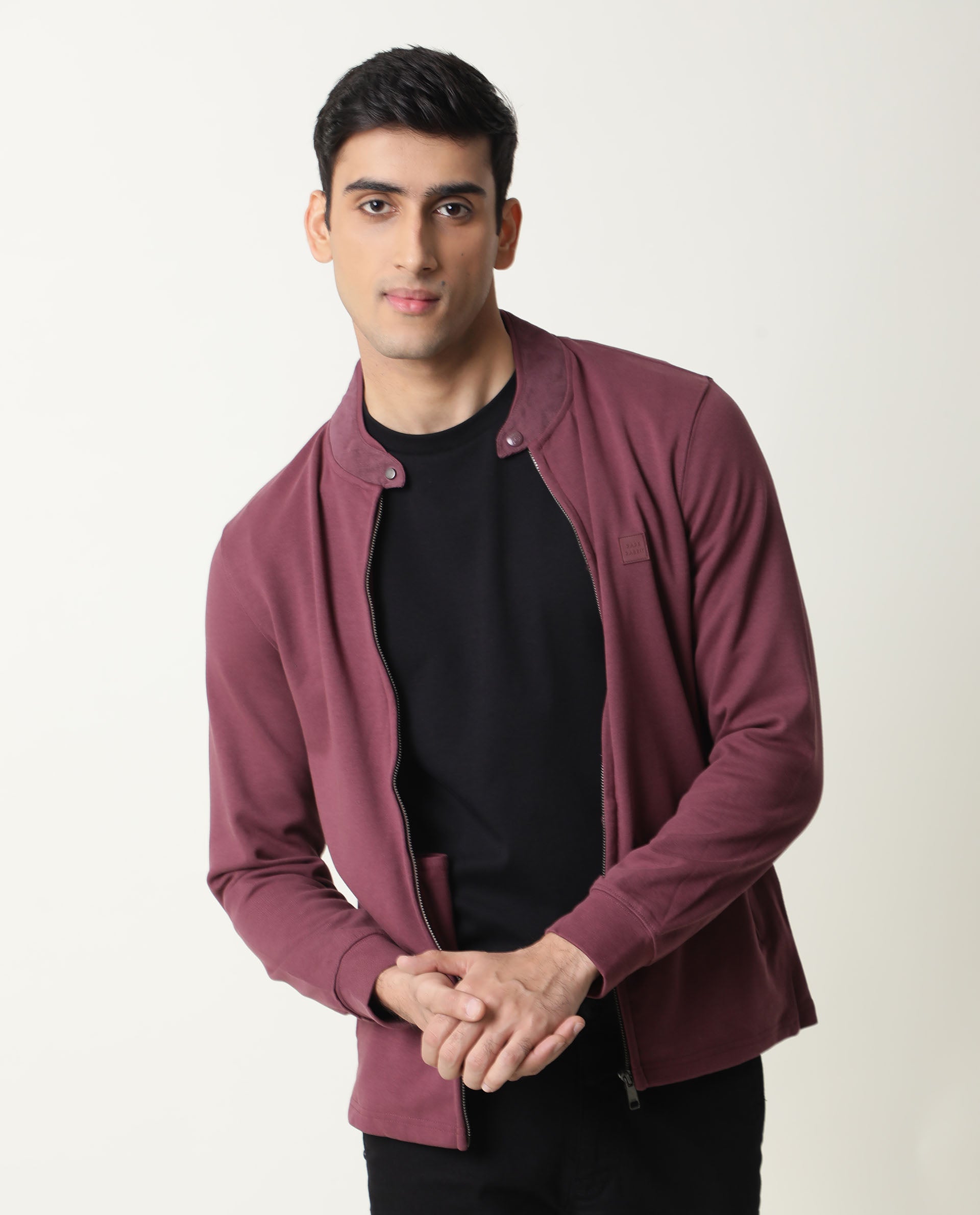 Buy Monte Carlo Maroon Full Sleeves Mock Collar Jacket for Men's Online @  Tata CLiQ