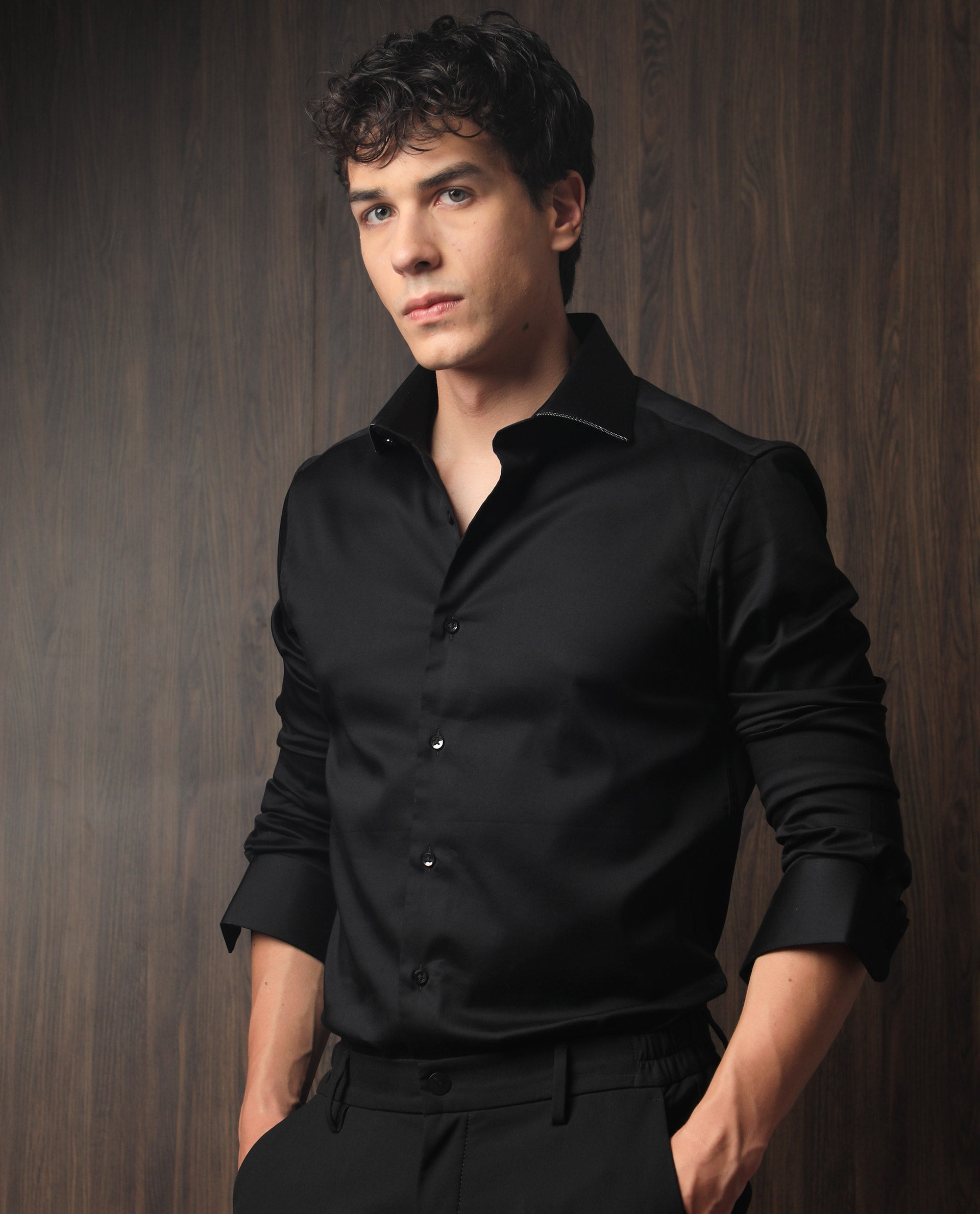 Buy Black Linen Full Sleeves Shirt for Men Online at SELECTED HOMME |  149932601