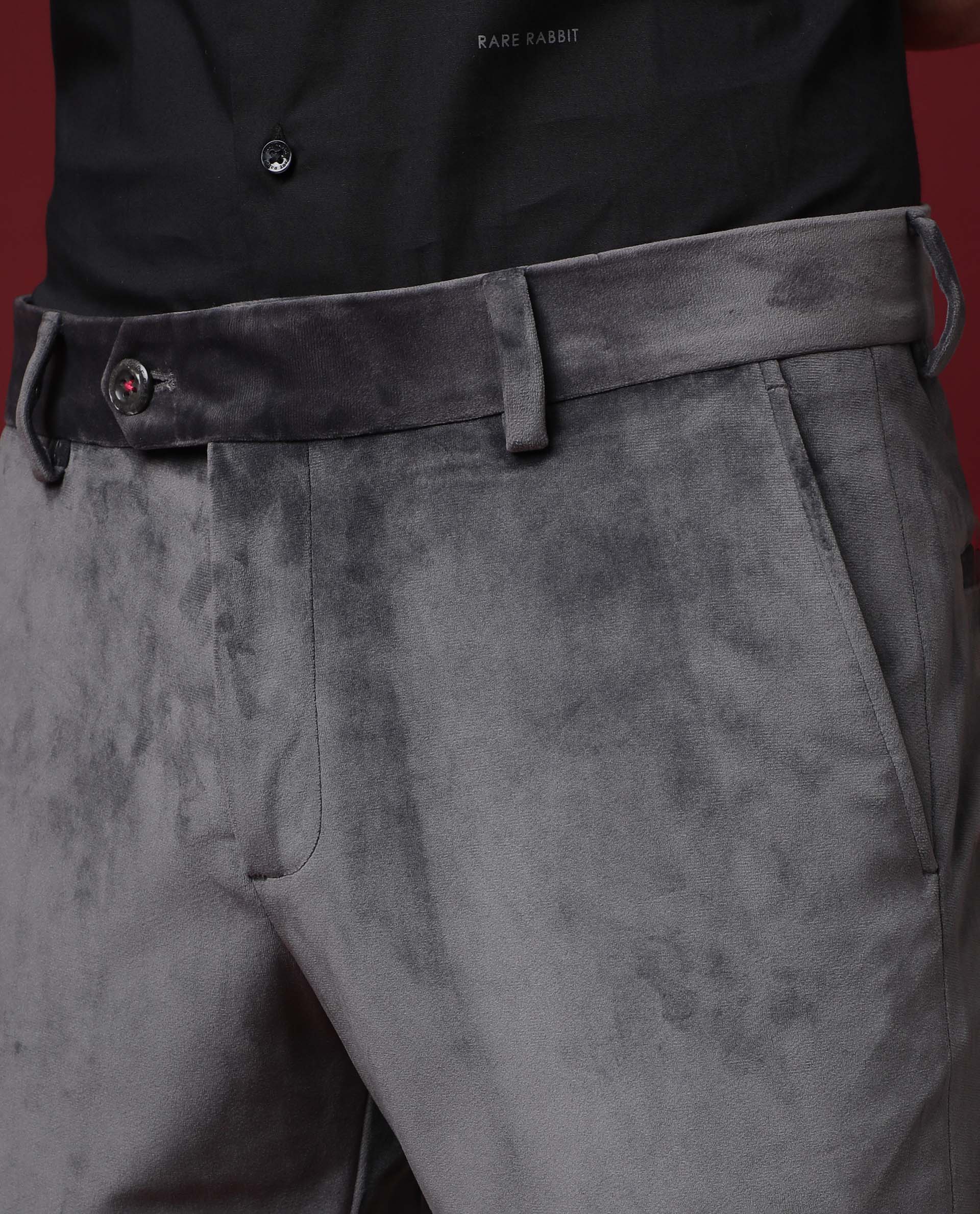 Skinny Fit Crushed Velvet Trouser | boohooMAN UK