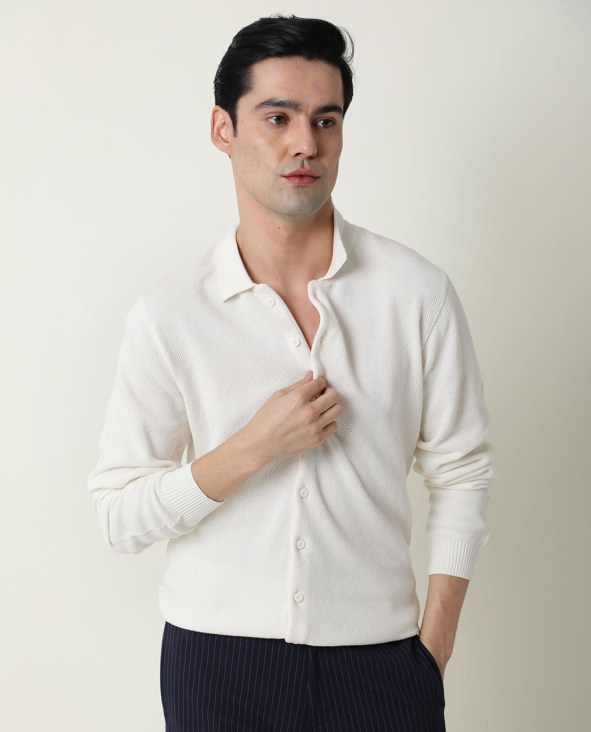 RARE RABBIT ALIAS PRIMARY WHITE SHIRT COTTON FABRIC FULL SLEEVE SPREAD COLLAR SLIM FIT