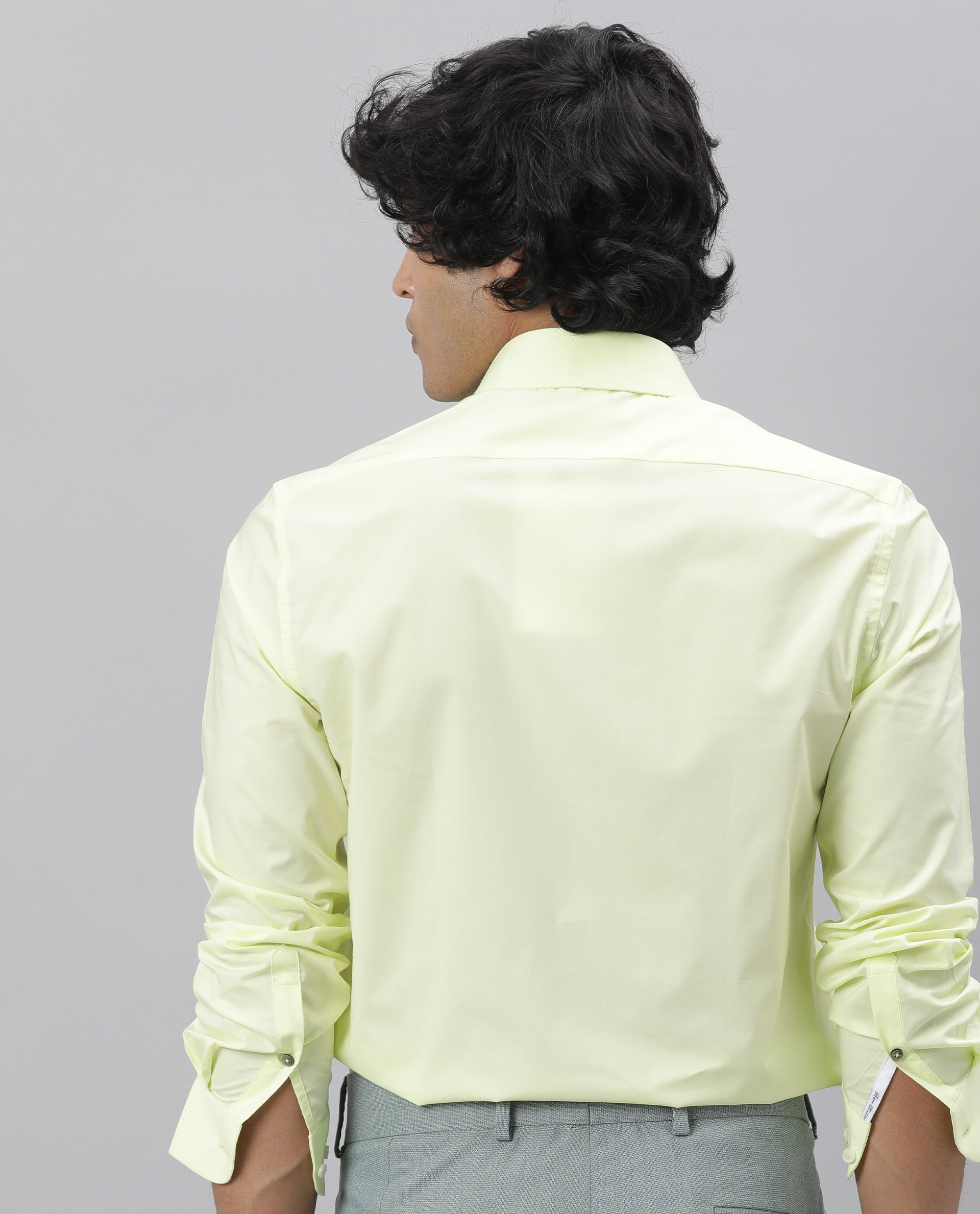 Rare Rabbit Men's Neutro Ls Green Polycotton Fabric Full Sleeves Solid Shirt