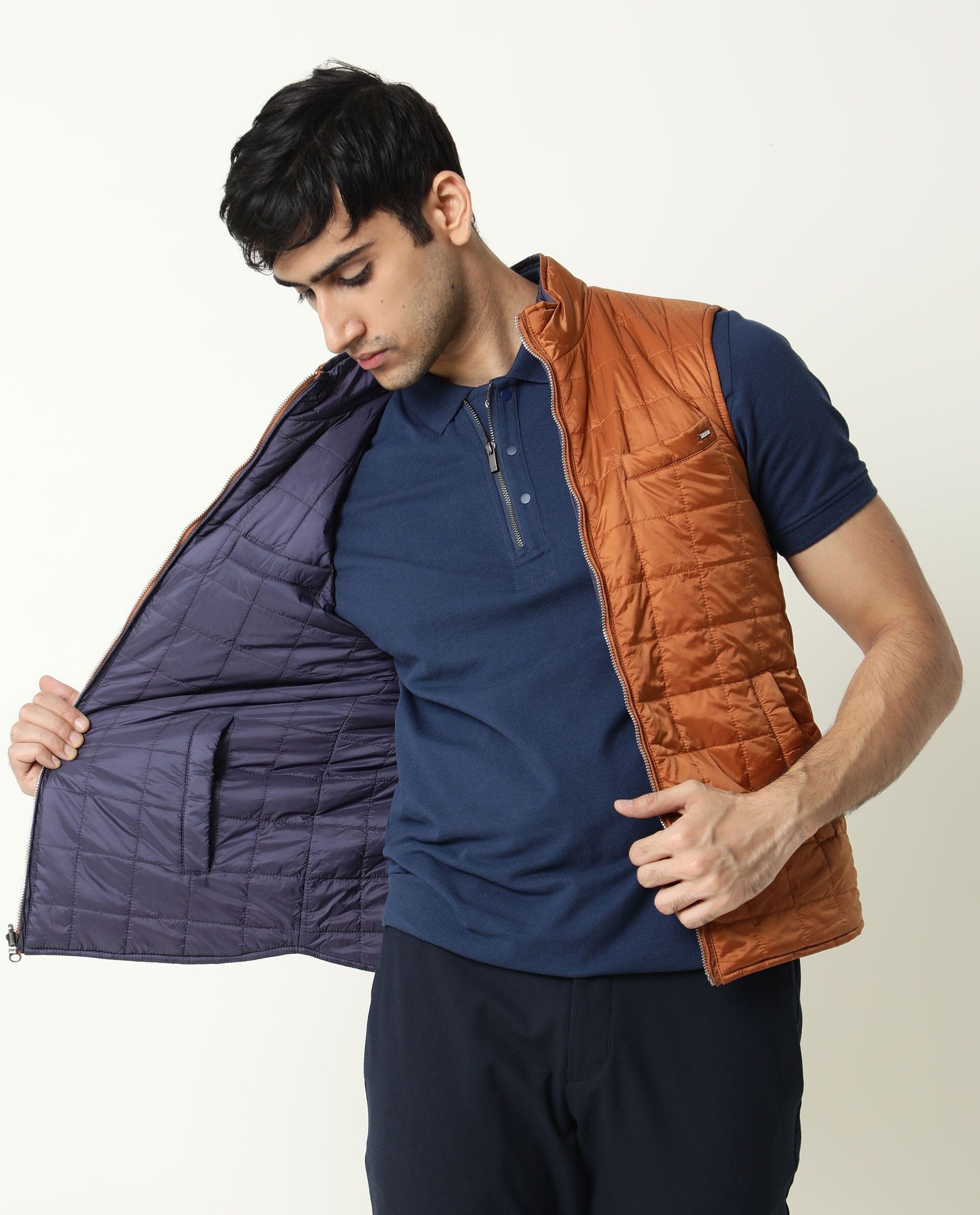 Buy Parx Black & Charcoal Grey Quilted Reversible Sleeveless Jacket -  Jackets for Men 1052328 | Myntra