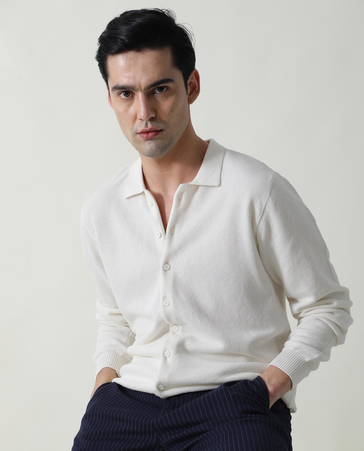 RARE RABBIT ALIAS PRIMARY WHITE SHIRT COTTON FABRIC FULL SLEEVE SPREAD COLLAR SLIM FIT