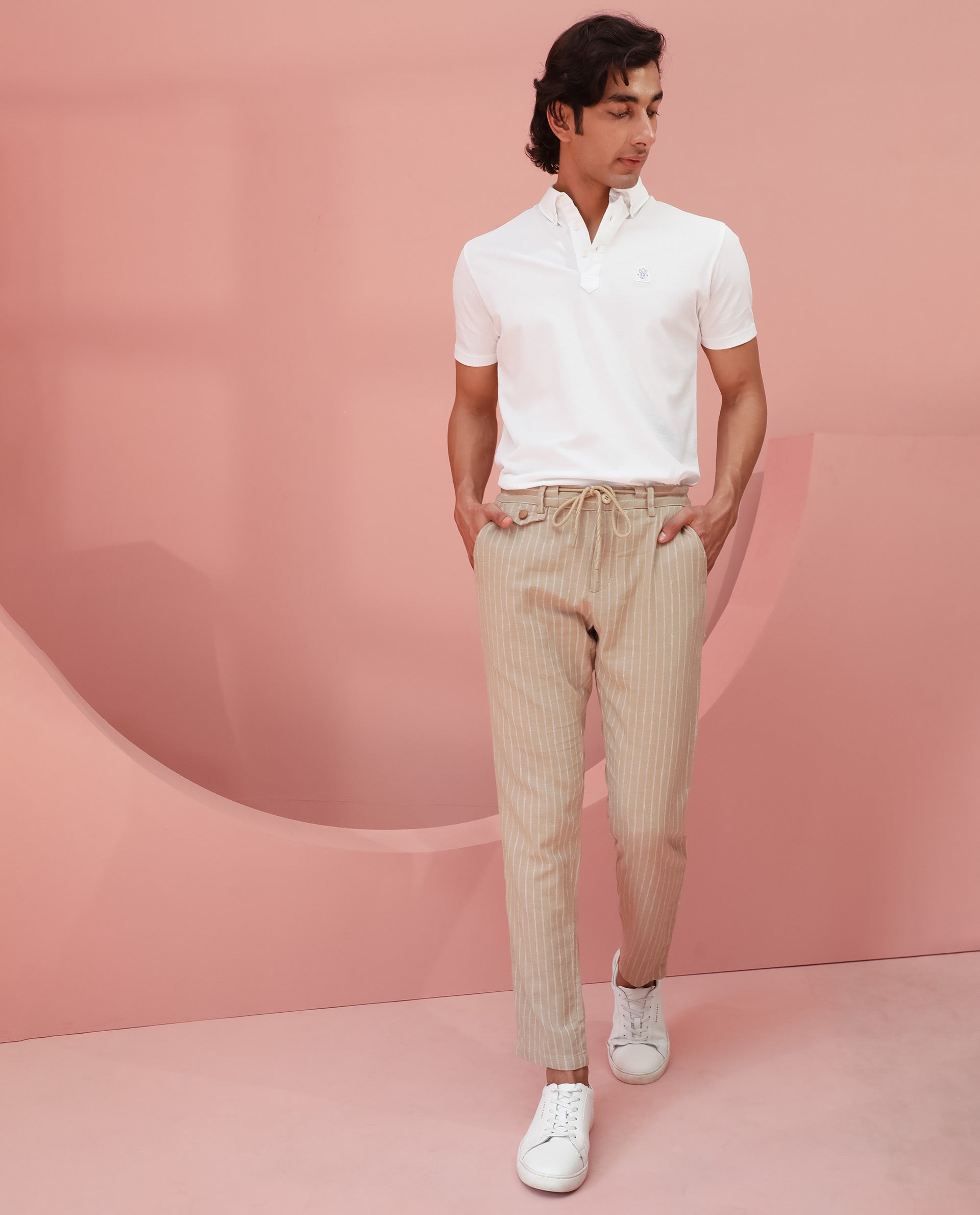 Buy Limestone Linen Pants  Casual Beige Linen Pants for Men Online   Andamen  PEP