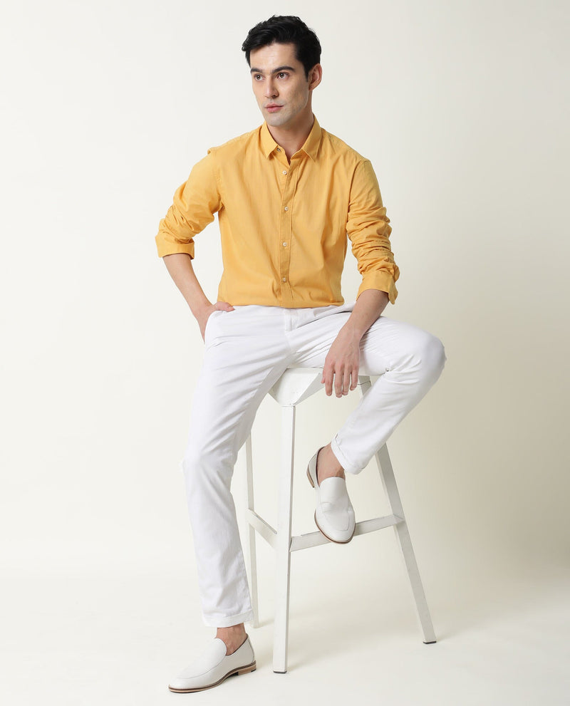 Buy Fulls Plain Slim Fit Men Shirt  Yellow  Rare Rabbit