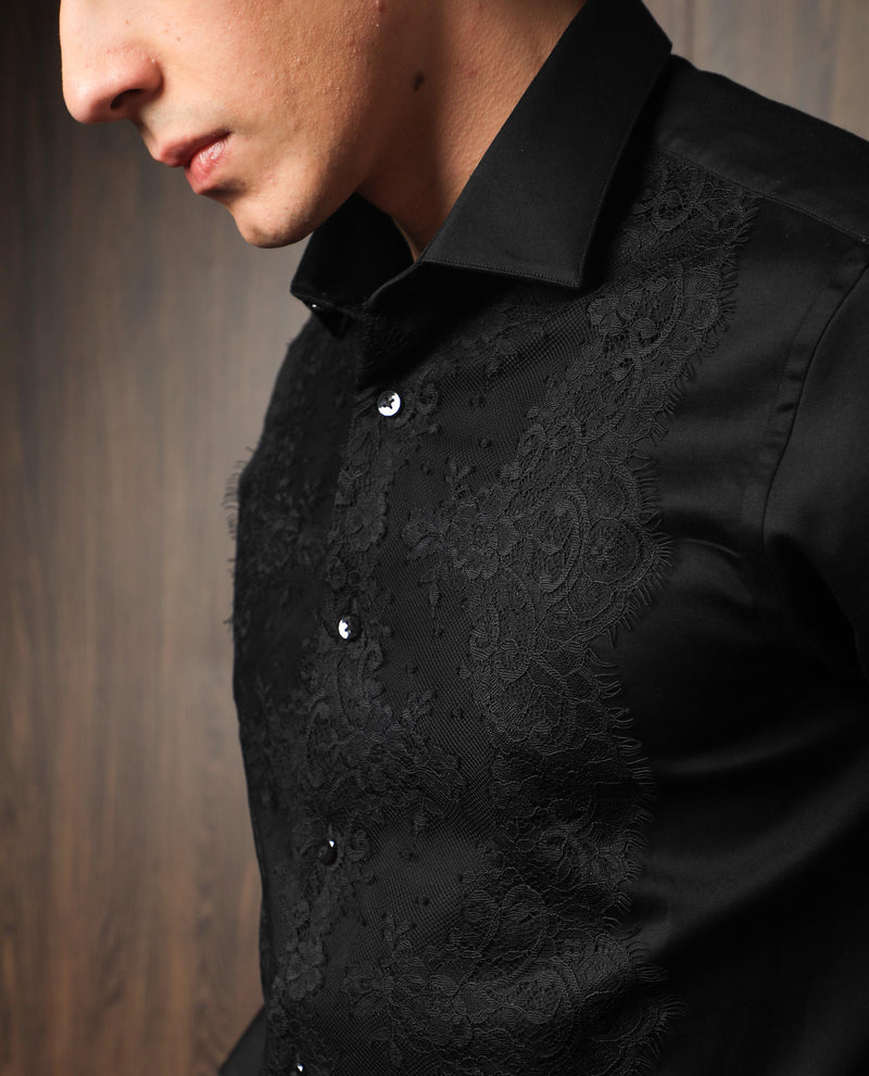 LACE EMBROIDERED EVENING SHIRT
