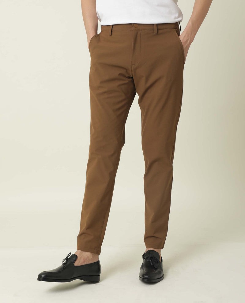 Peter England Men Brown Casual Trousers  Amazonin Fashion