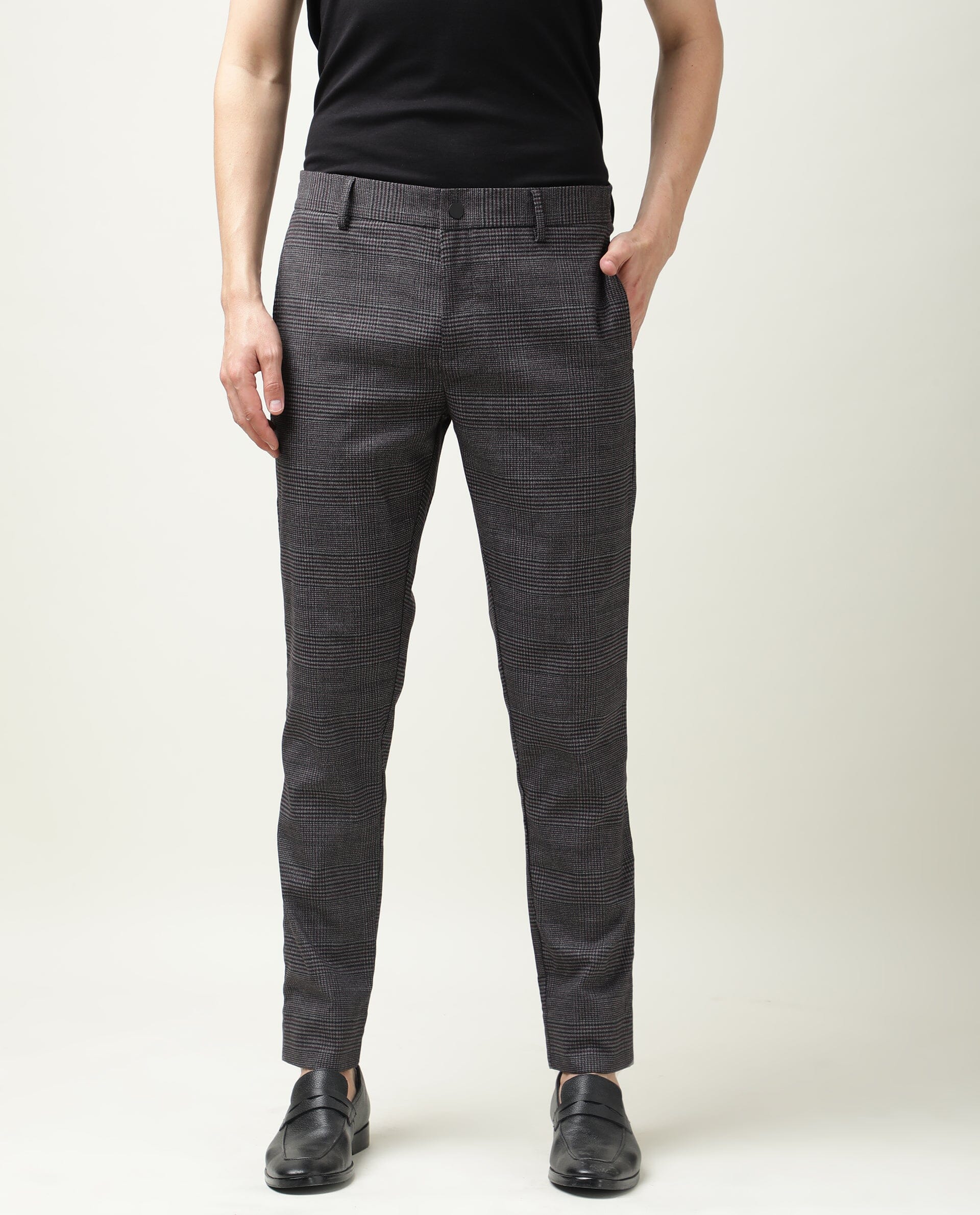 Jenson Grey Check Trousers  Available here at Hotspur1364