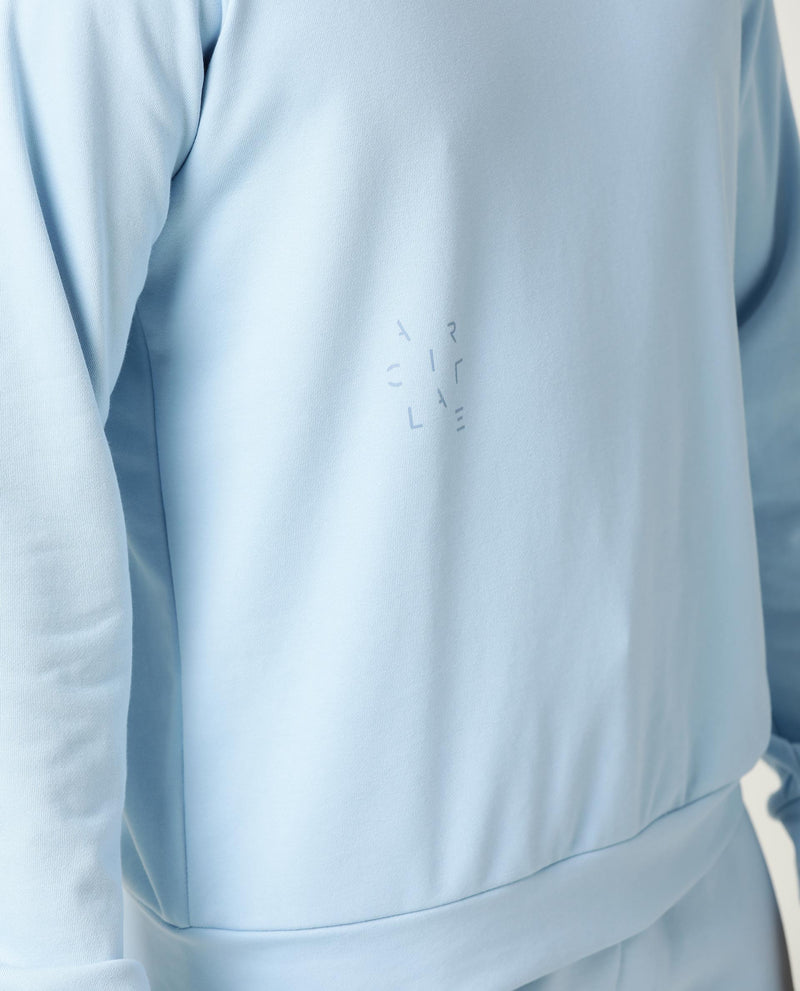 Rare Rabbit Articale Men's Arum Clear Blue Cotton Fabric Full Sleeves Solid Sweatshirt