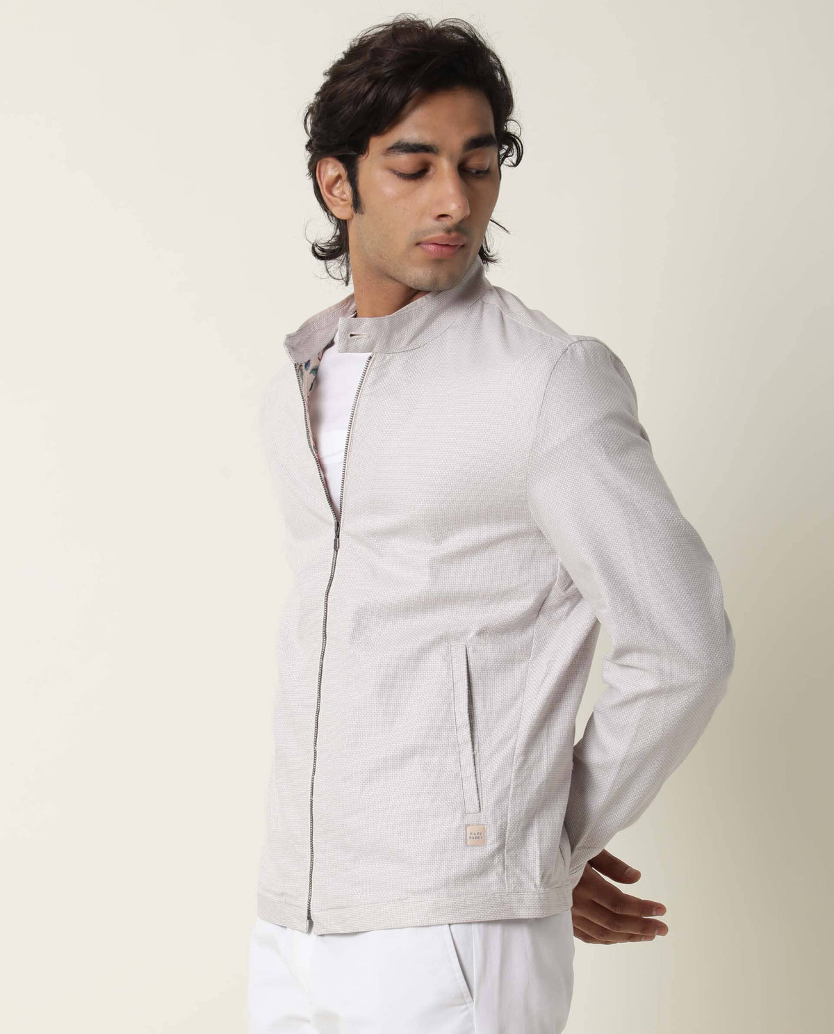 RARE RABBIT MEN'S TEX YELLOW JACKET COTTON FABRIC FULL SLEEVES SLIM FIT