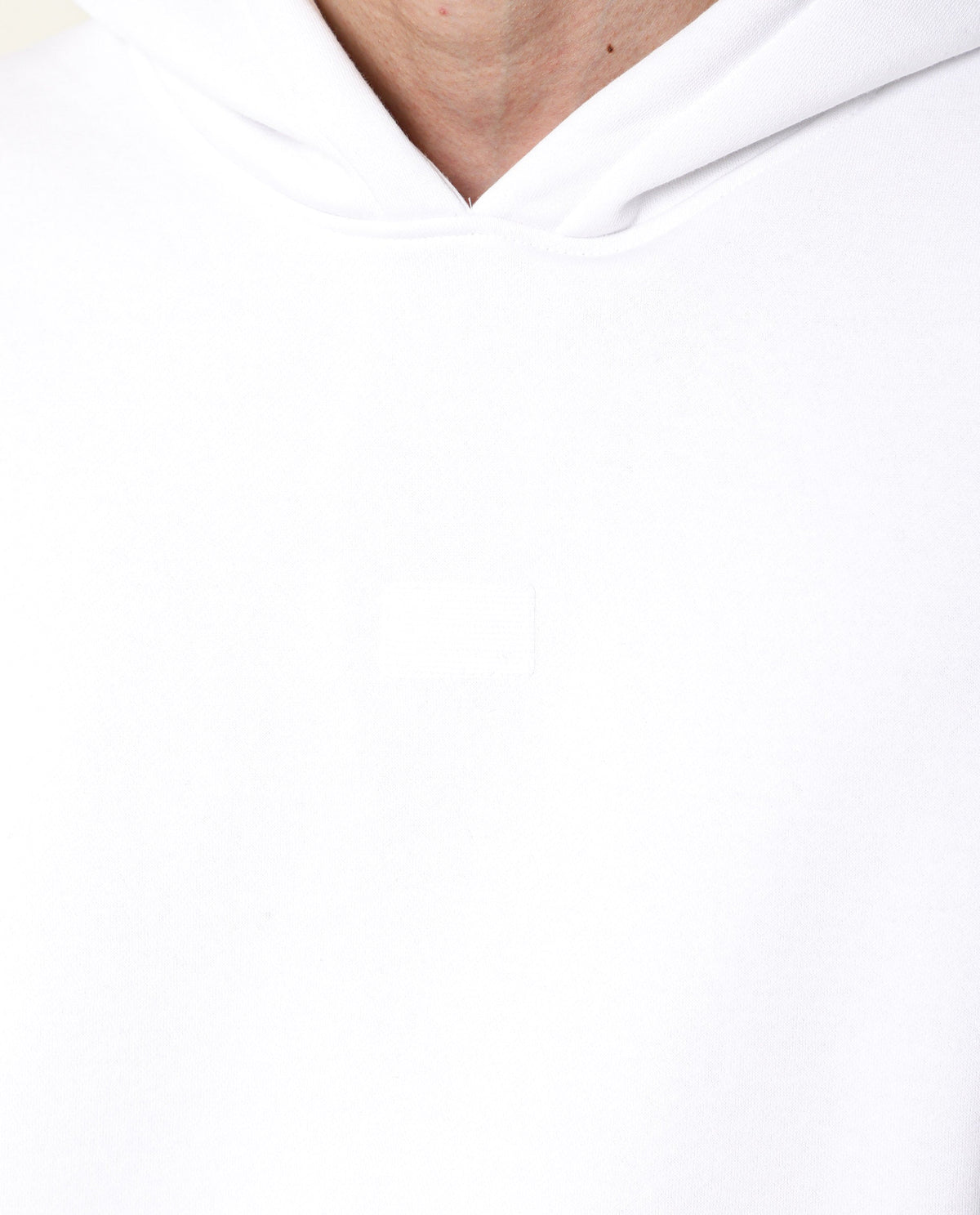 Rare Rabbit Men's Indo White Cotton Polyester Fabric Full Sleeves Detachable Badge Hooded Sweatshirt
