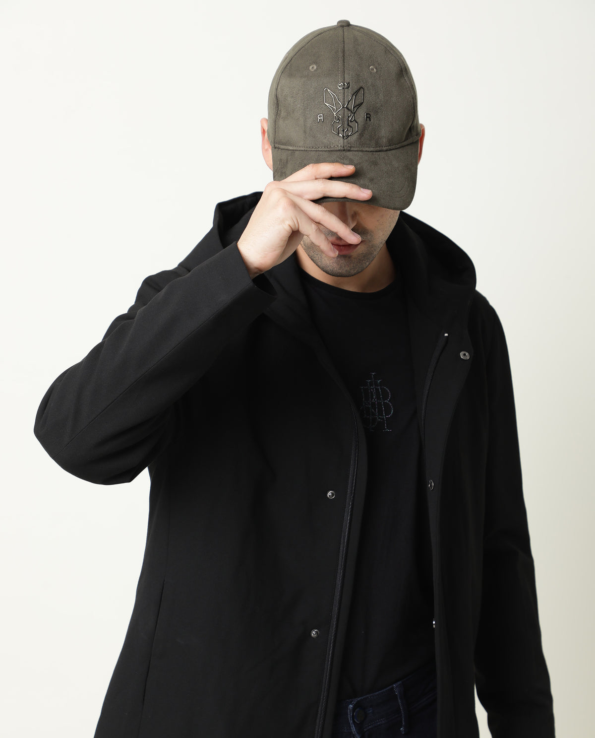 RARE RABBIT KEVIN-2 PRIMARY OLIVE CAP VELVET FABRIC