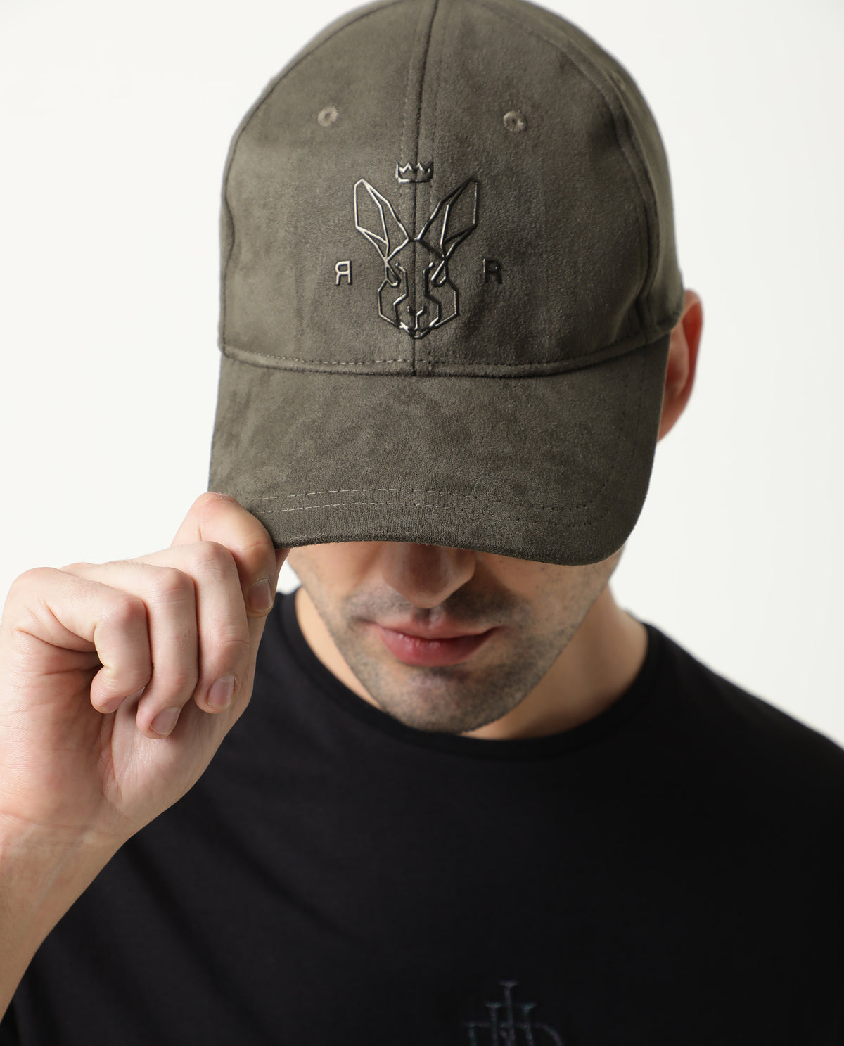 RARE RABBIT KEVIN-2 PRIMARY OLIVE CAP VELVET FABRIC
