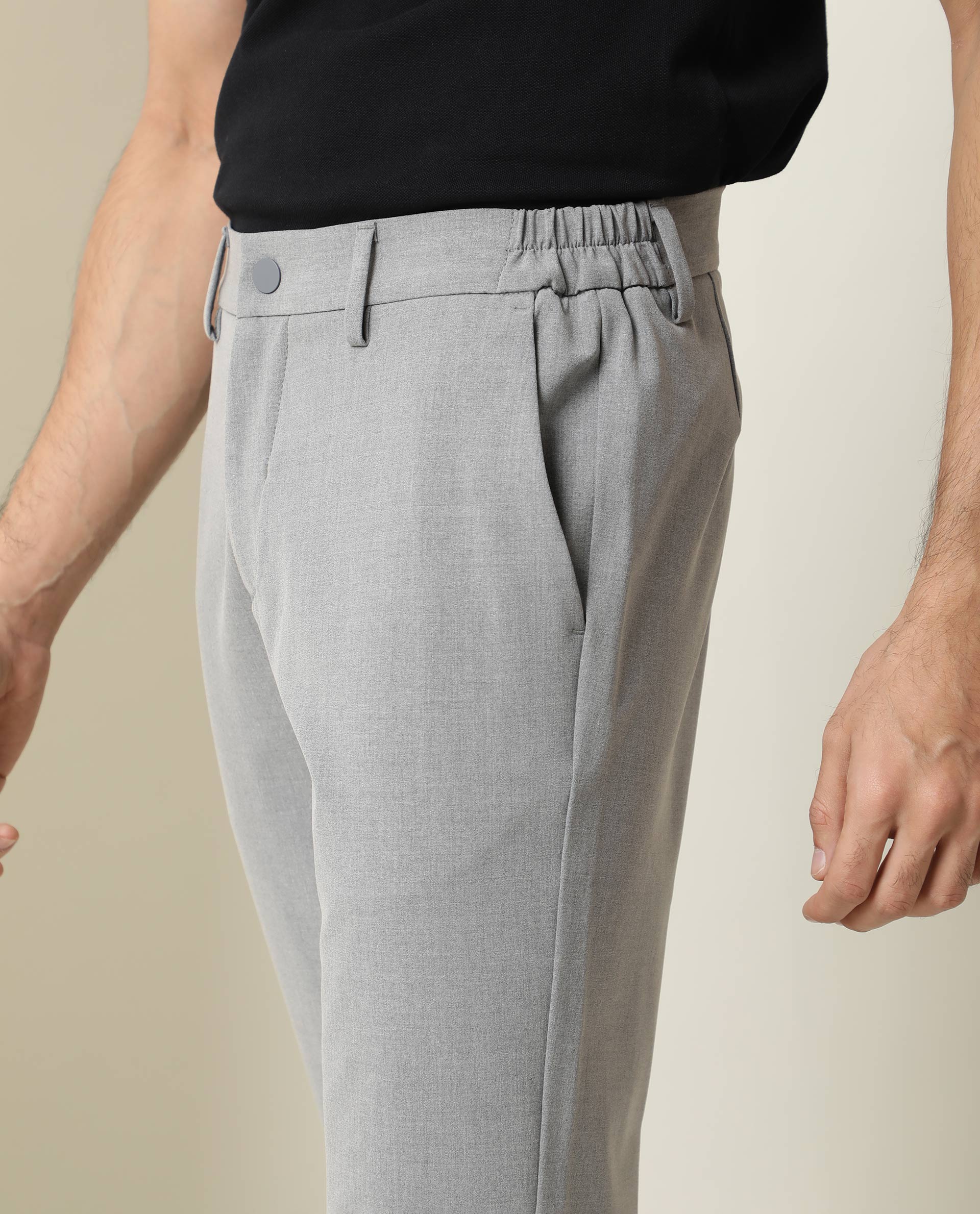 Buy online Grey Polyester Trousers from bottom wear for Women by La Fem for  ₹999 at 60% off | 2024 Limeroad.com