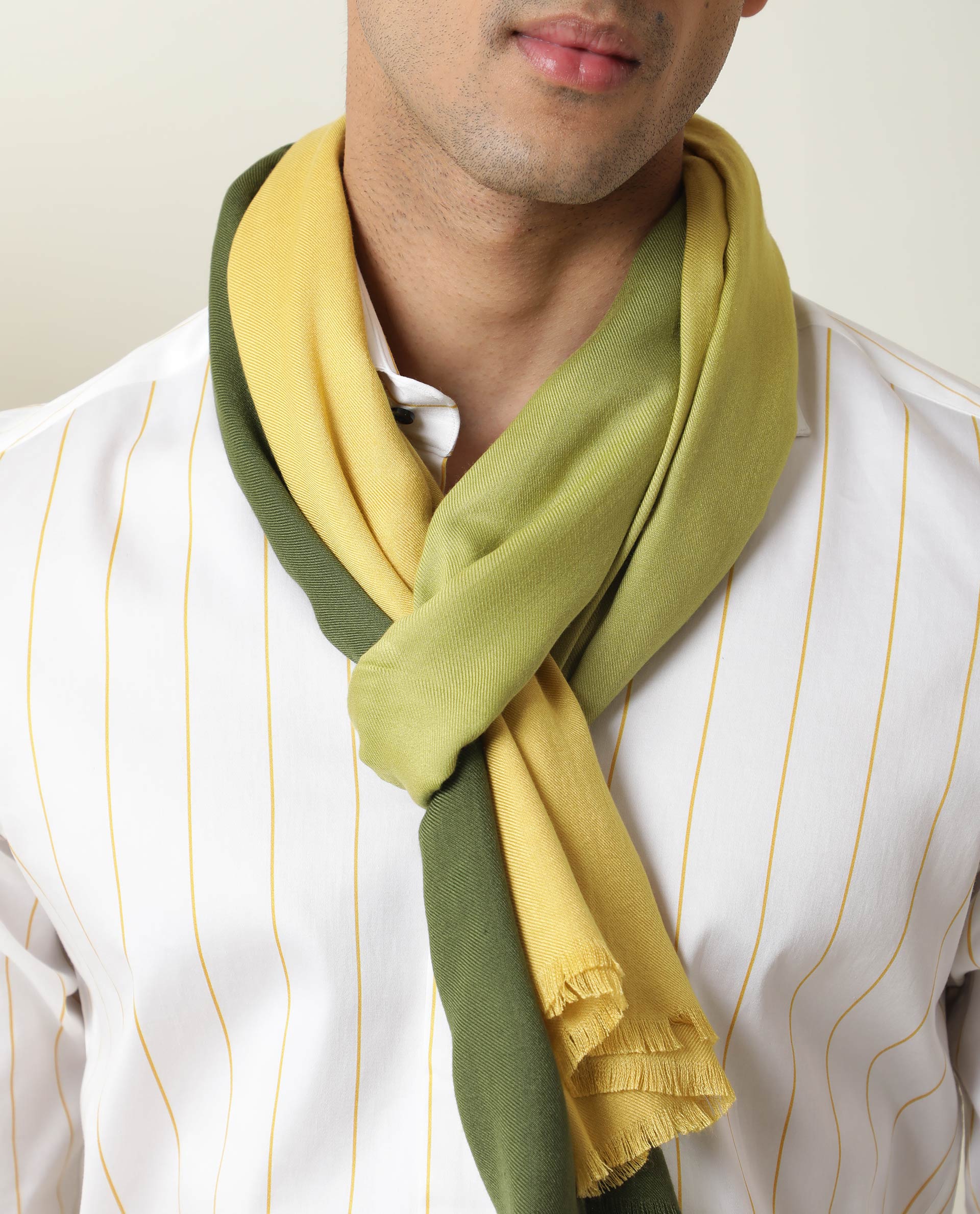 Rare Rabbit Men's Breom Mustard Ombre Scarf