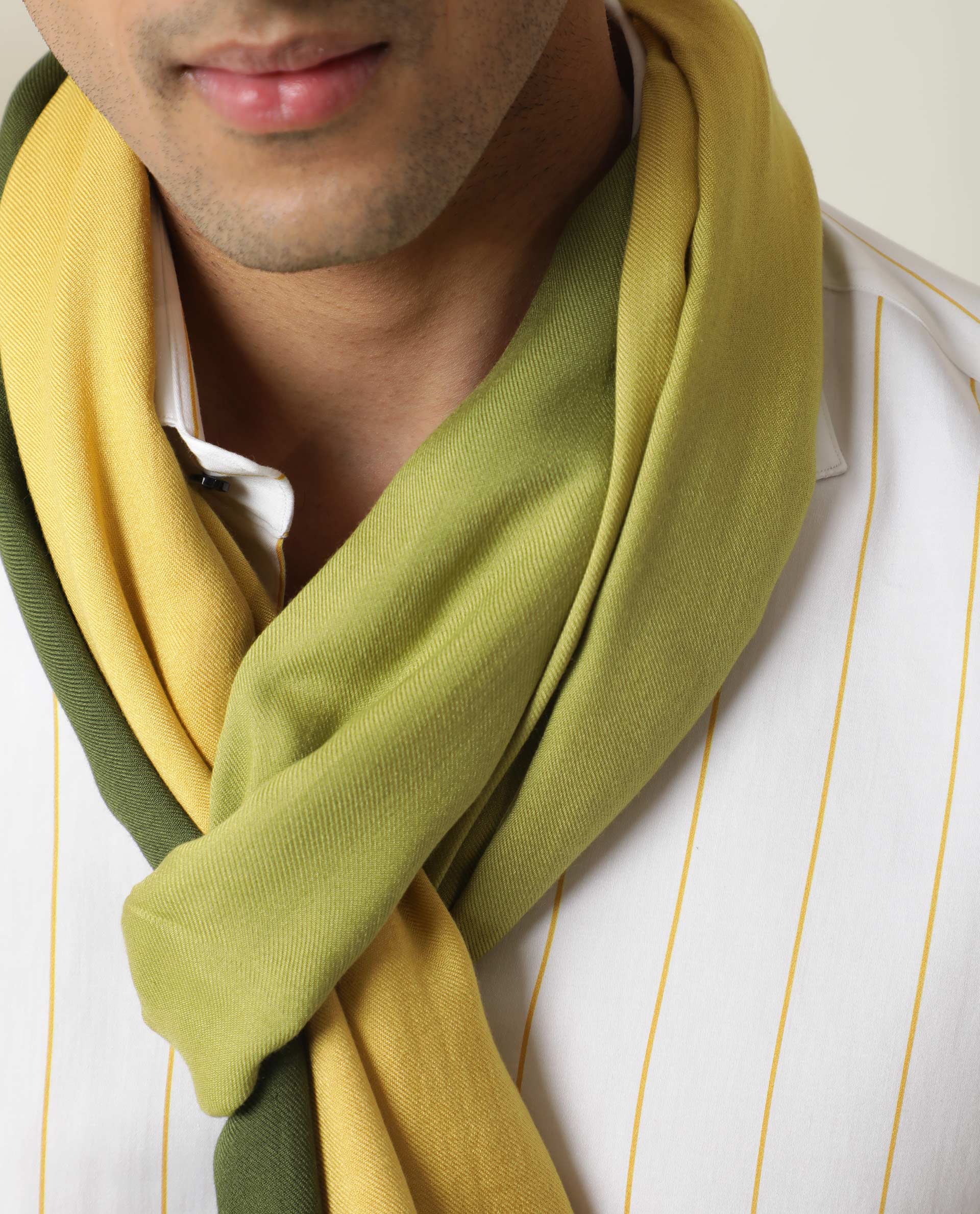 Rare Rabbit Men's Breom Mustard Ombre Scarf