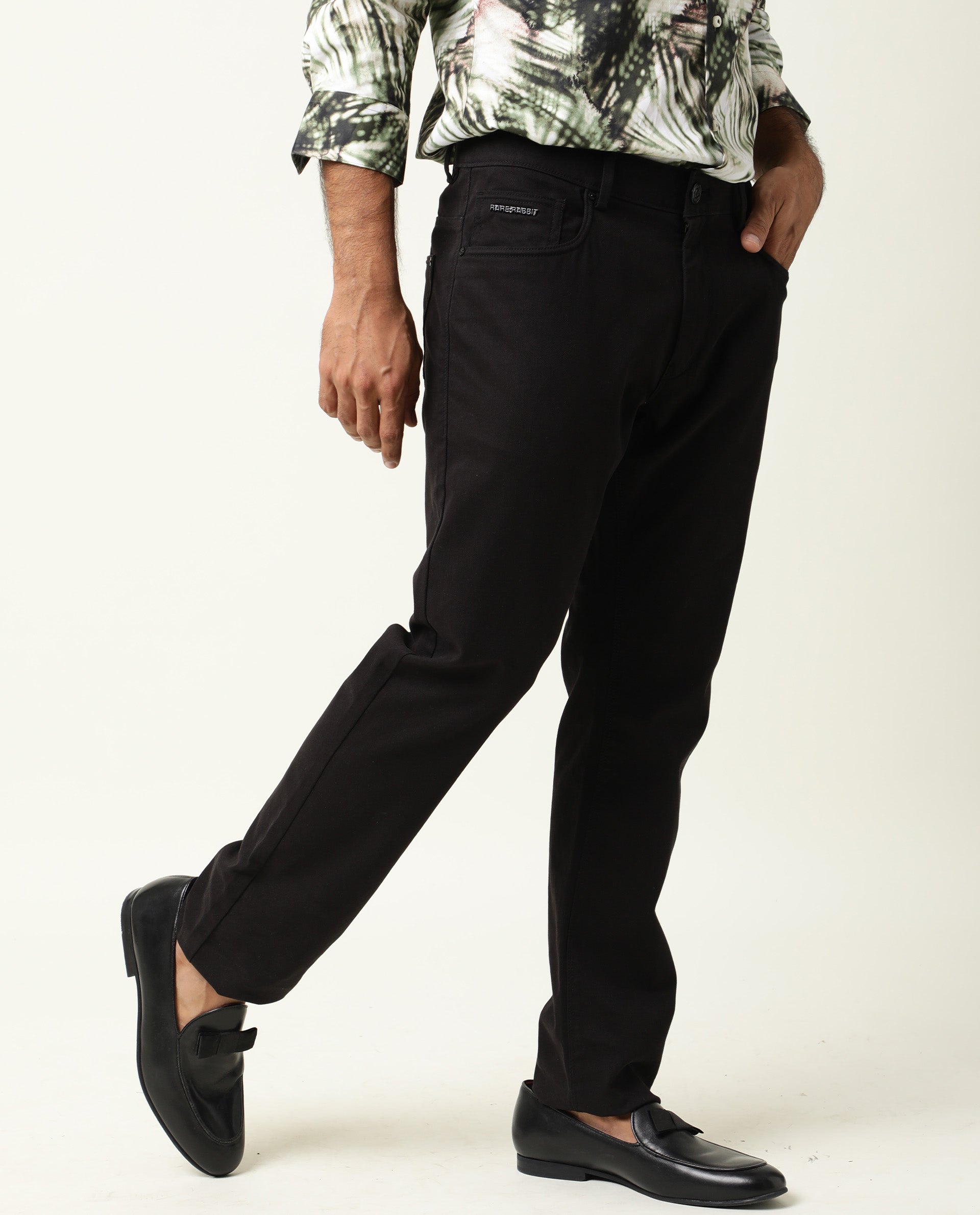 Buy RARE RABBIT Solid Polyester Slim Fit Men's Casual Trousers | Shoppers  Stop