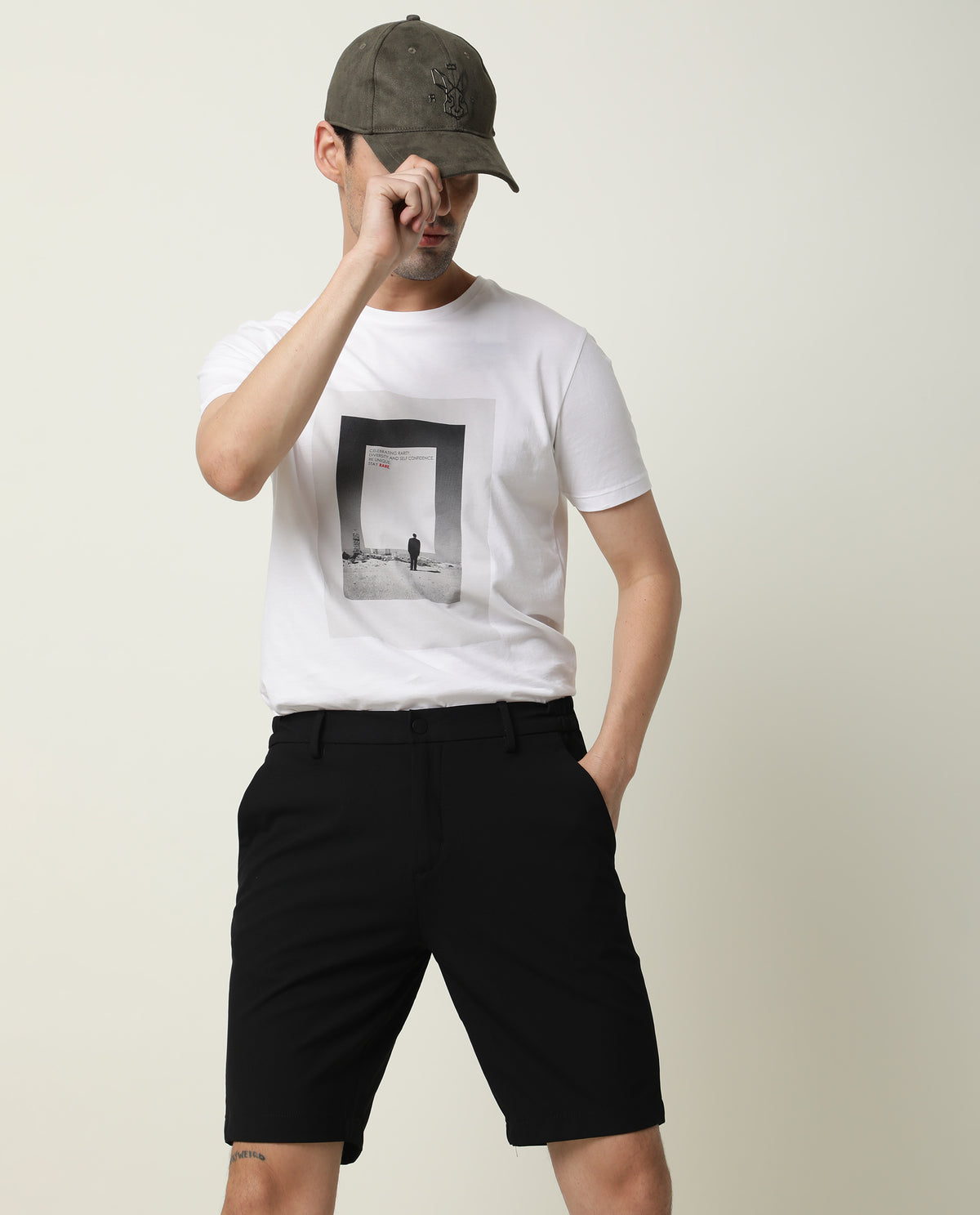 RARE RABBIT KEVIN-2 PRIMARY OLIVE CAP VELVET FABRIC