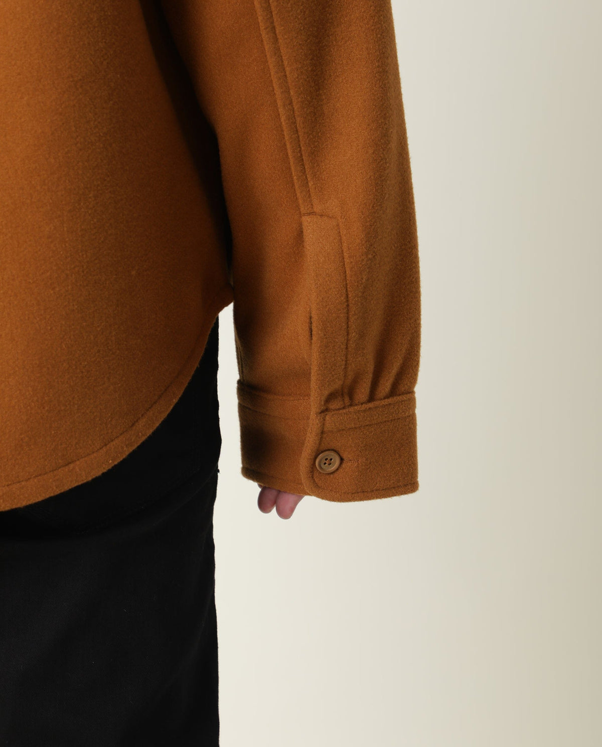 RARE RABBIT MEN'S SHACK TAN JACKET POLYESTER FABRIC COLLARED NECK FULL SLEEVES BUTTON CLOSURE SLIM FIT