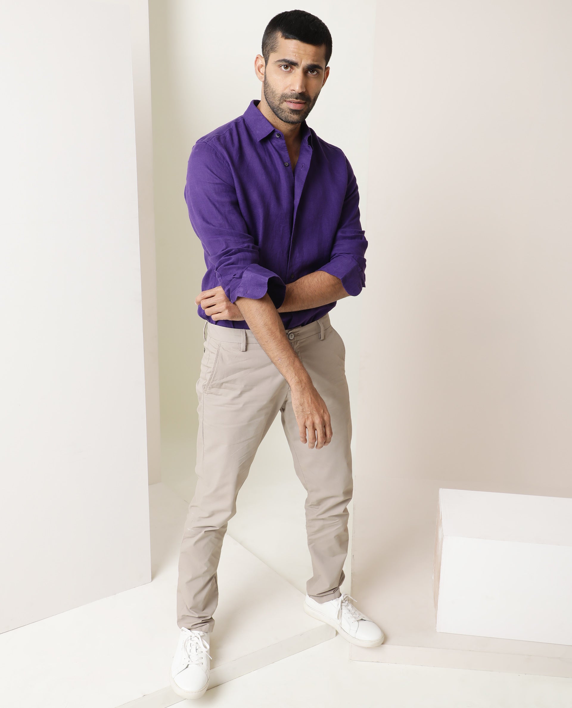Buy STOP Purple Mens Solid Formal Shirt | Shoppers Stop