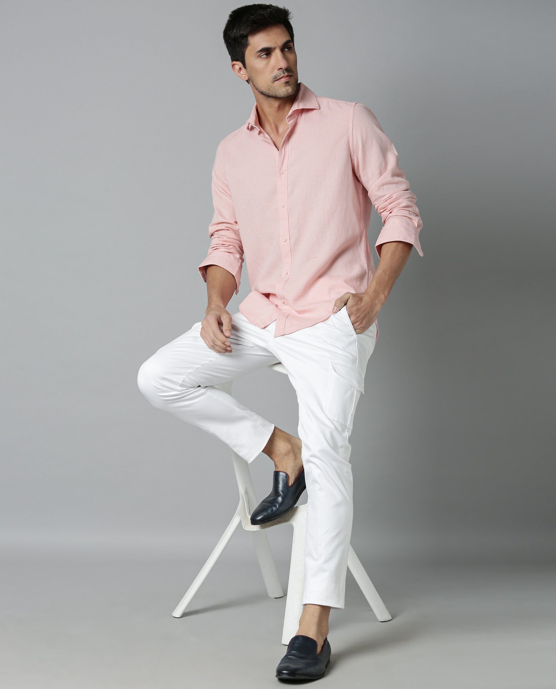 Buy Travel-1- Slim Fit Stretchable Mens Trouser - White | Rare Rabbit