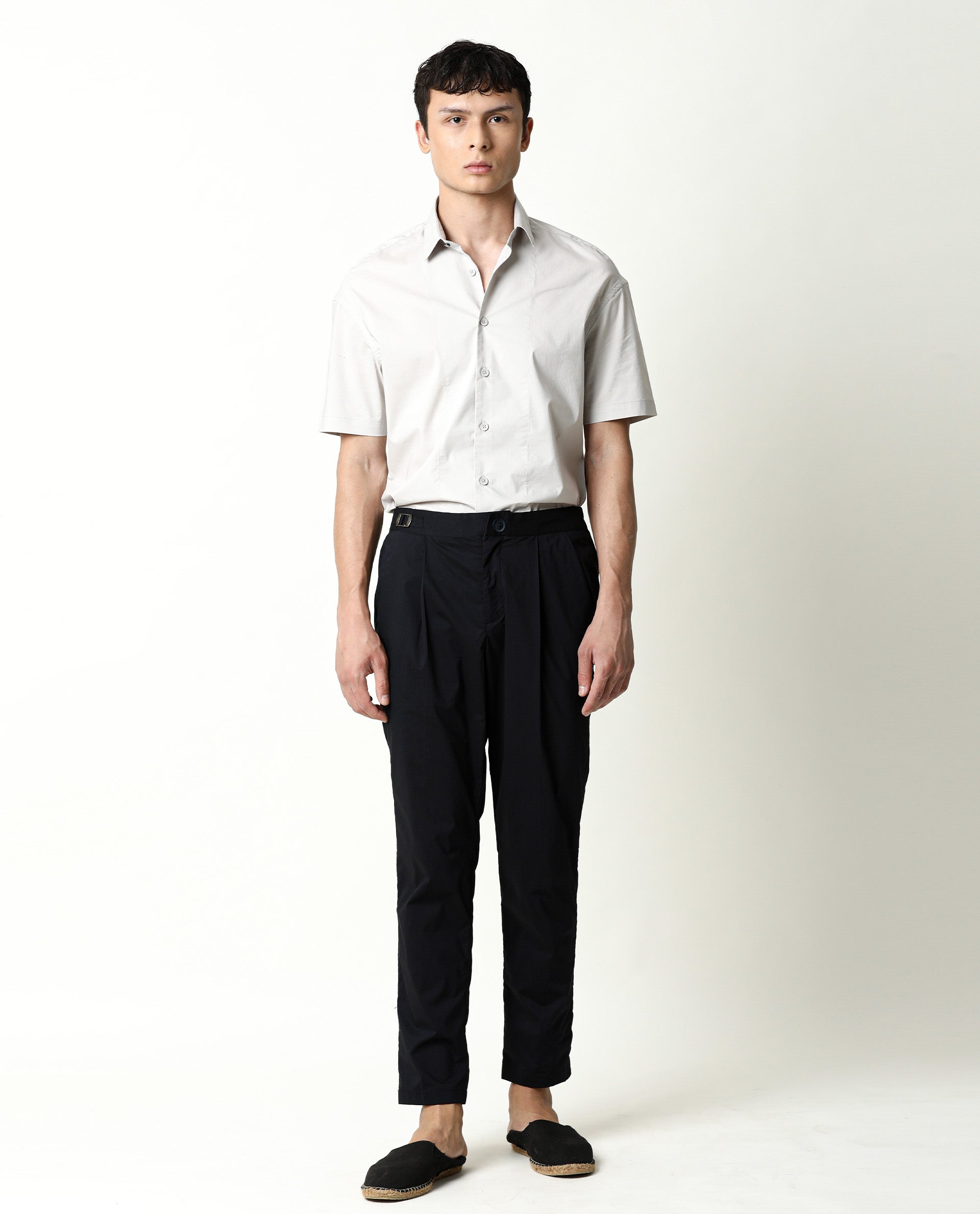 A Kind of Guise Elasticated Wide Trousers in Desert Navy  Voo Store Berlin   Worldwide Shipping