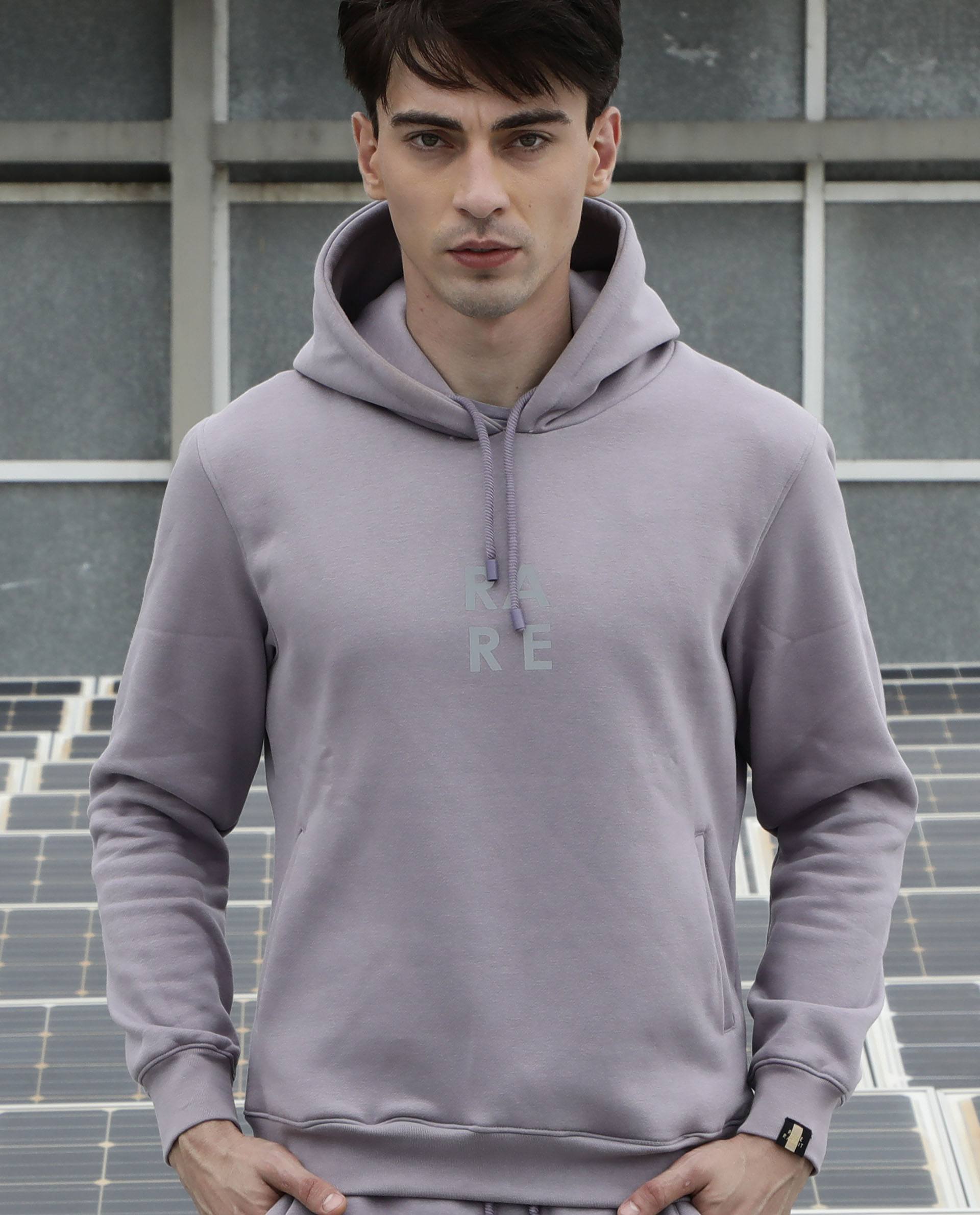 RARE RABBIT LOGGS PRIMARY PURPLE SWEATSHIRT COTTON POLY FABRIC FULL SLEEVE HOODIE SLIM FIT