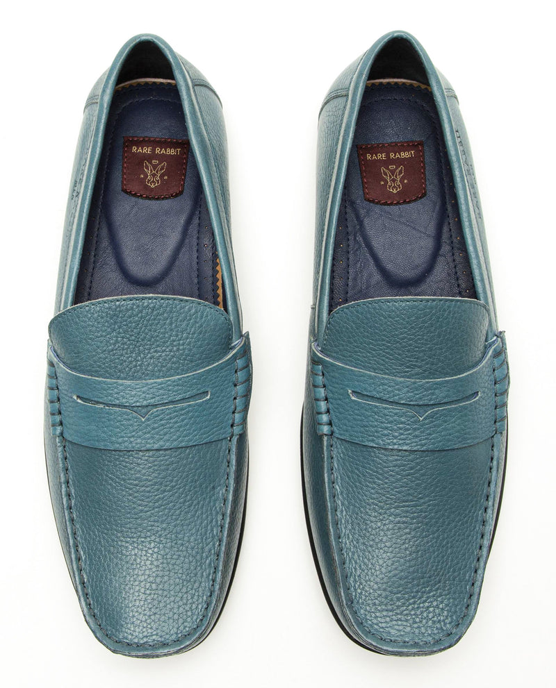 MOROSSO-LEATHER SHOES-TEAL BLUE SHOES RARE RABBIT 