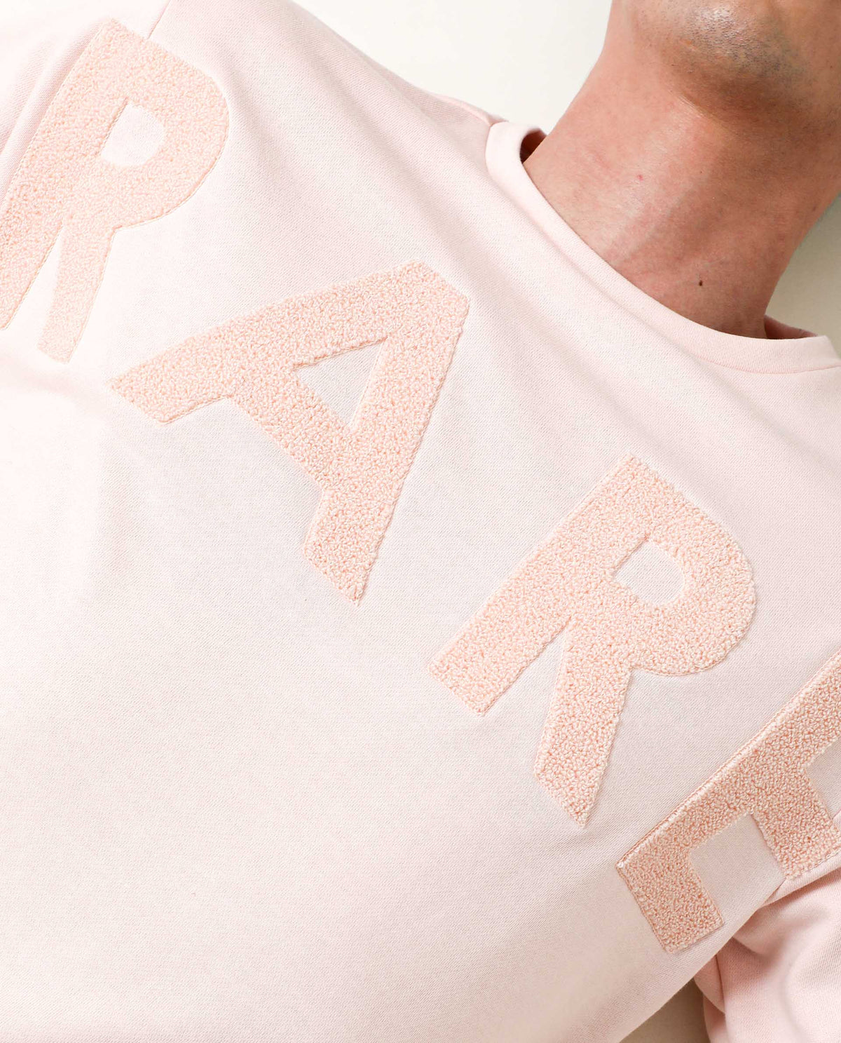 RARE RABBIT MEN'S NOR PEACH SWEATSHIRT COTTON POLYESTER FABRIC CREW NECK HALF SLEEVES SLIM FIT