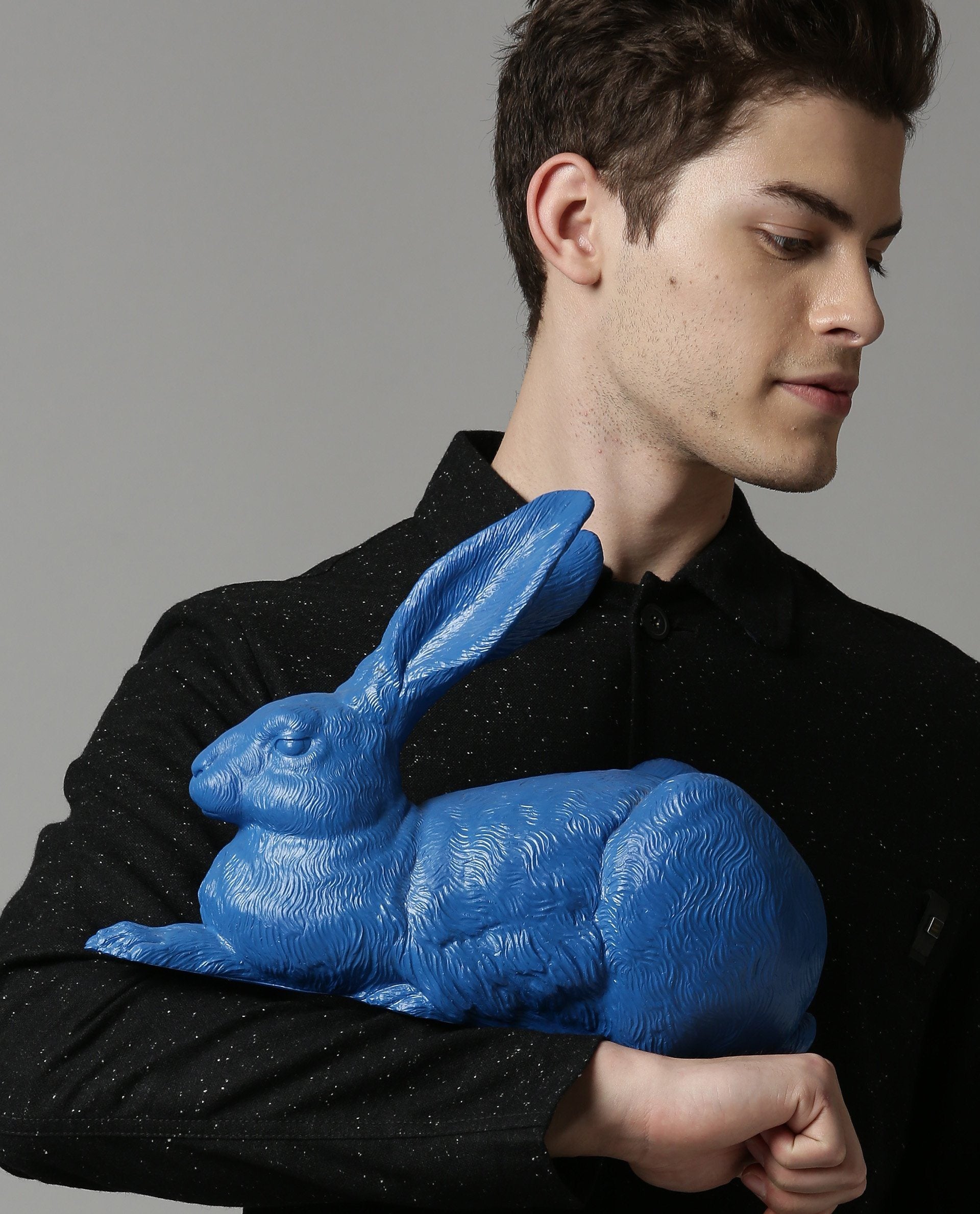 RABBIT SCULPTURE-BLUE