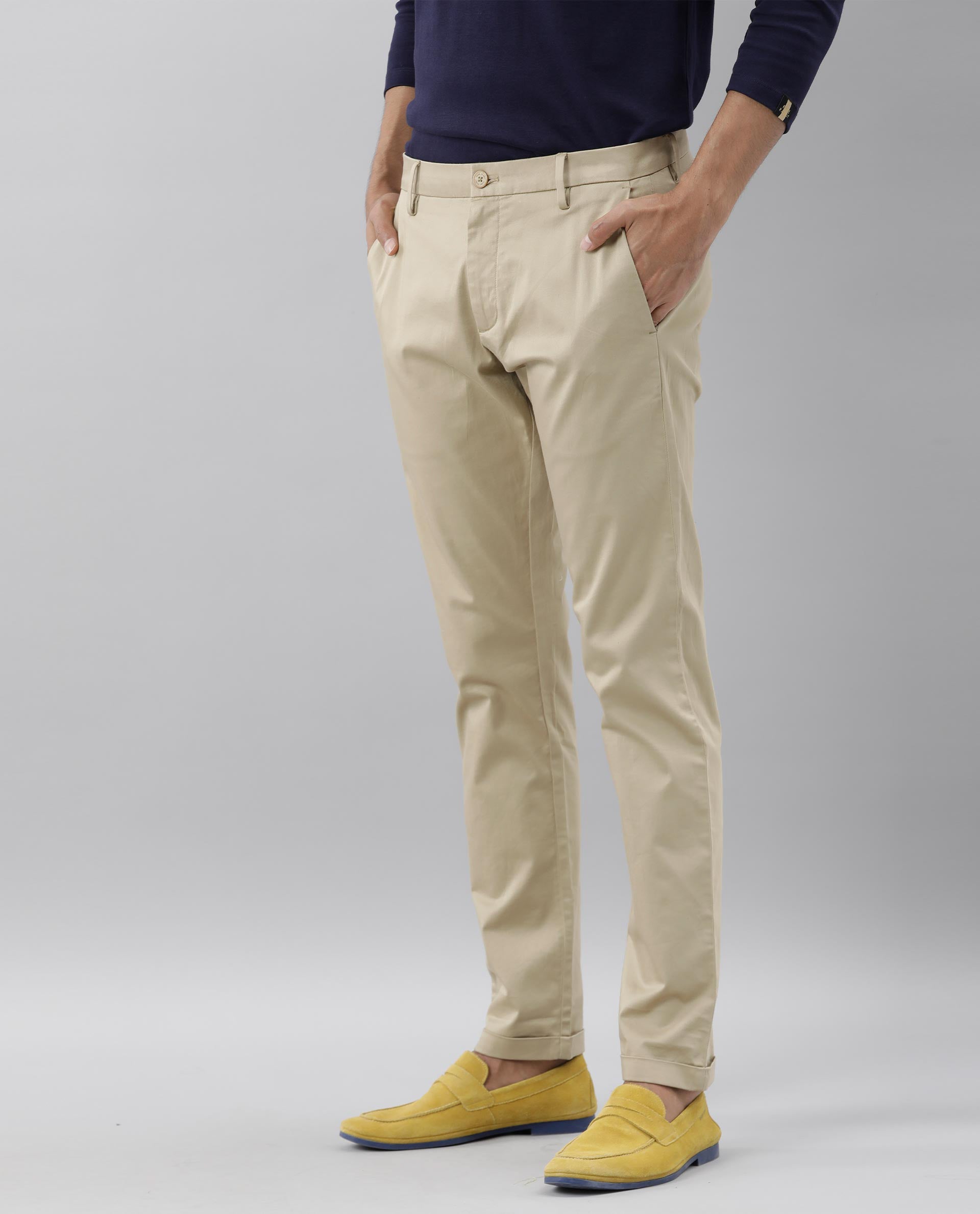 Buy S&N by Shantnu Nikhil Men SNCC Beige Trousers Online - 927740 | The  Collective