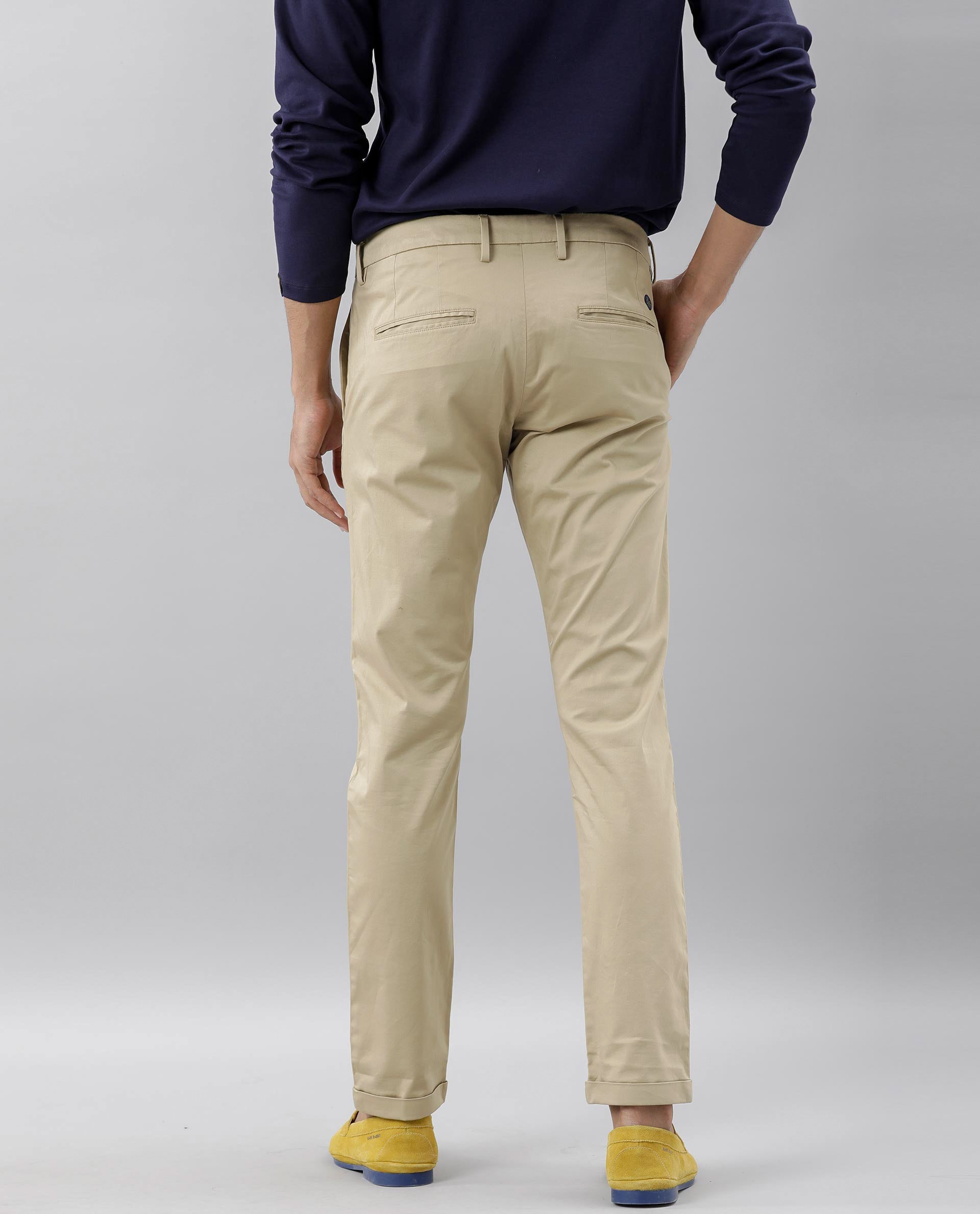 Buy DwellFab Men's Beige Slimfit Formal Trouser - 28 at Amazon.in