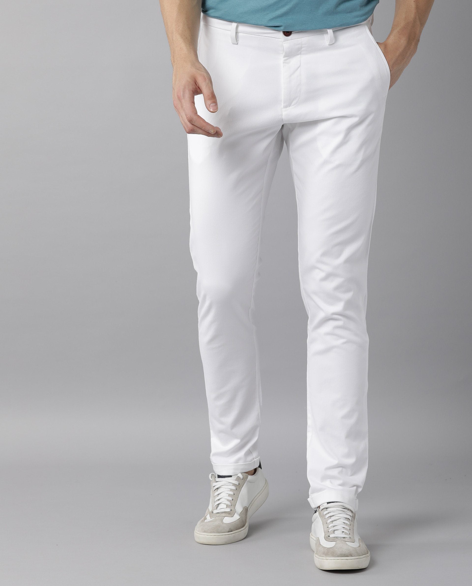 Buy Women White Stripe Formal Slim Fit Trousers Online  740038  Van Heusen